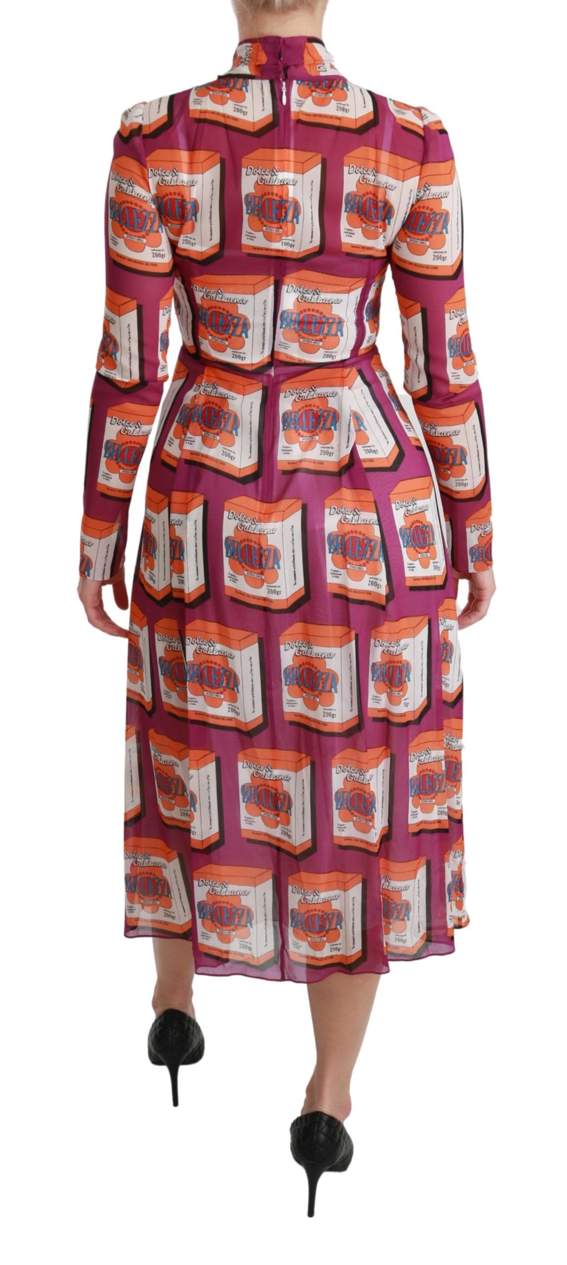 Elegant Bellezza Print Silk Maxi Dress - ventzia