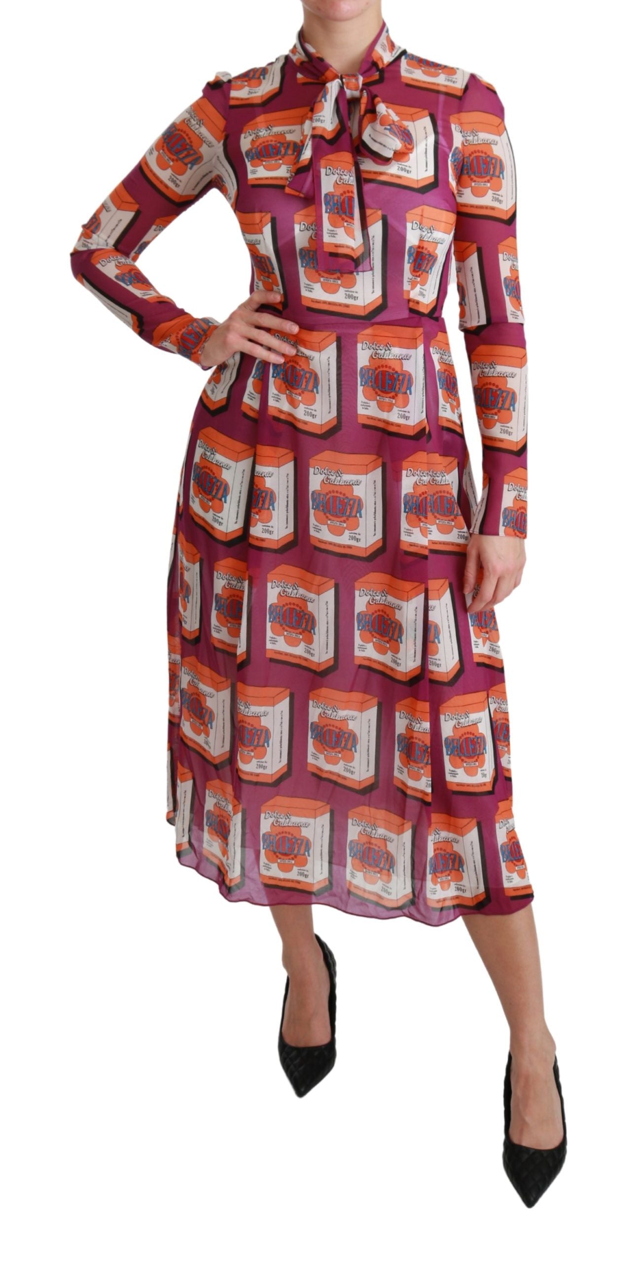 Elegant Bellezza Print Silk Maxi Dress - ventzia