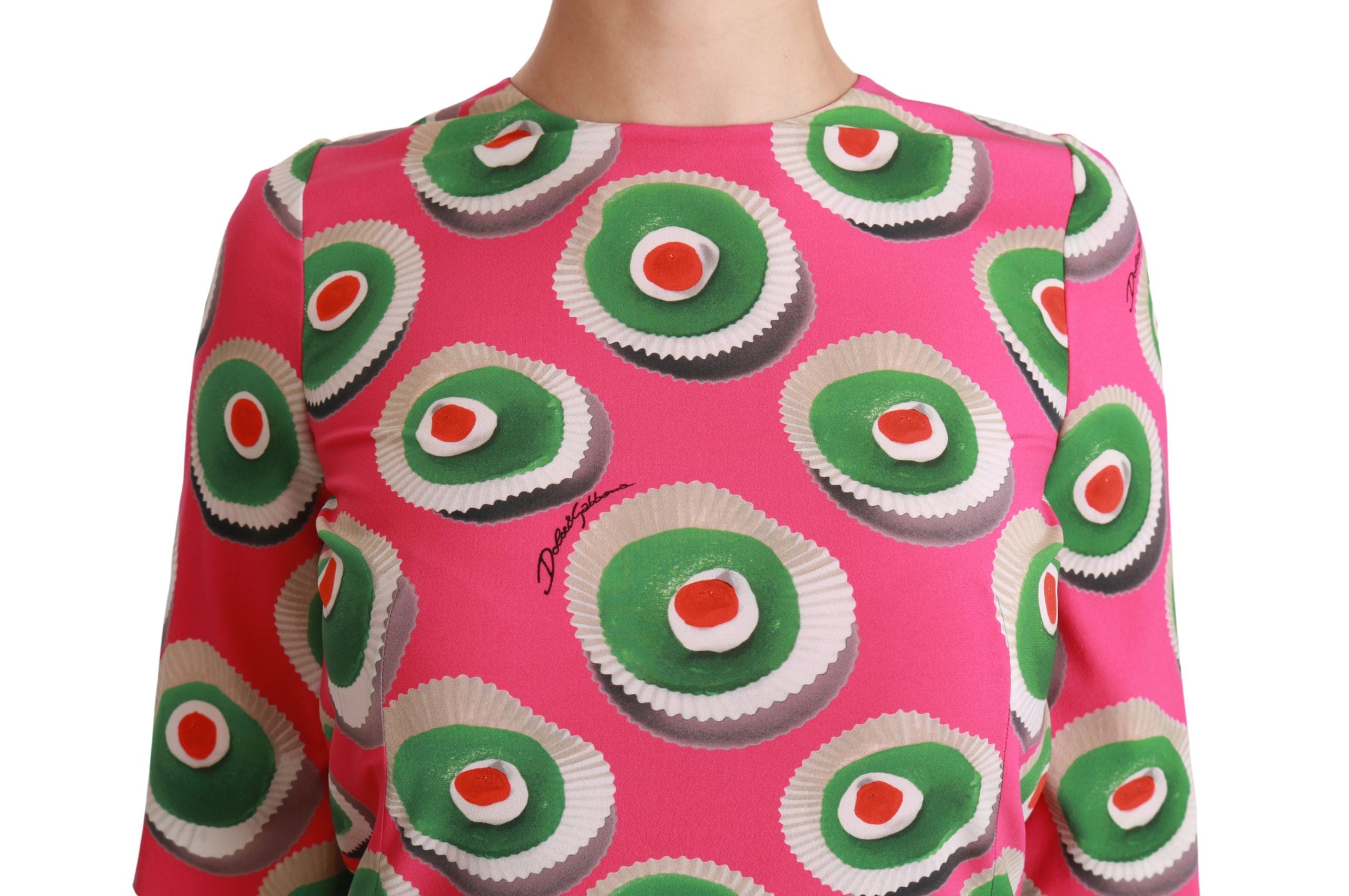 Pink Sicily Cupcake Shift Mini Dress - ventzia