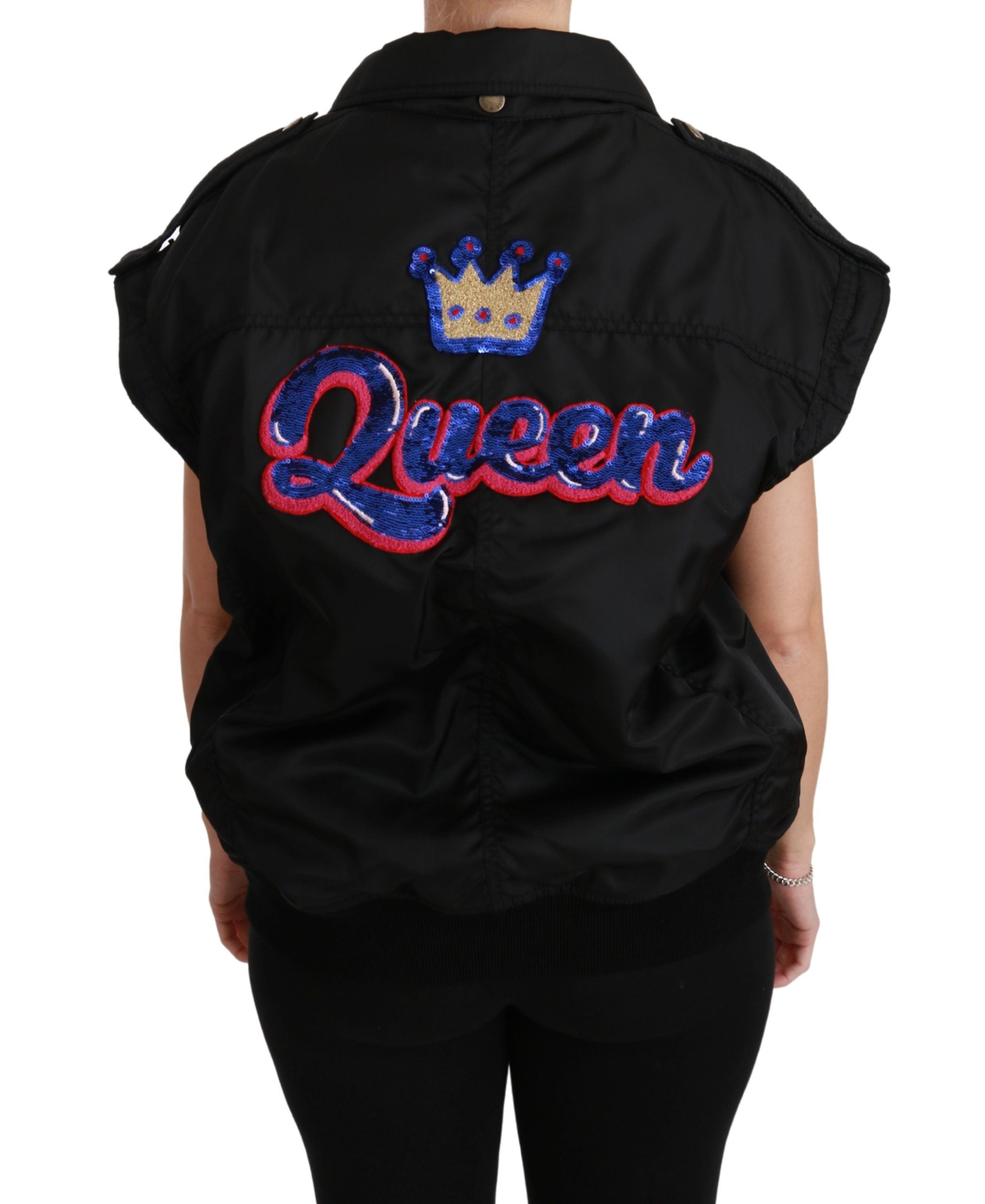 Elegant Black Bomber Jacket with Detachable Features - ventzia