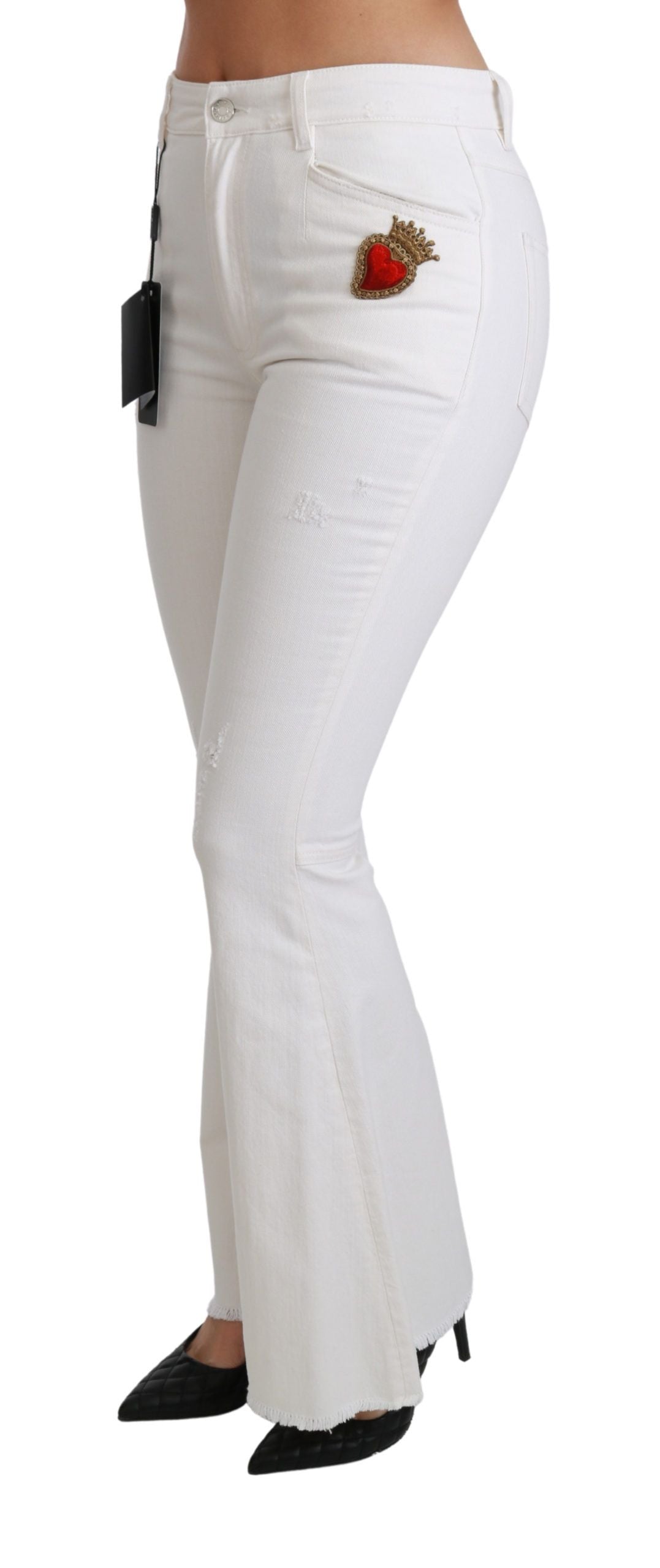 Chic Flared Mid Waist Embroidered Pants - ventzia