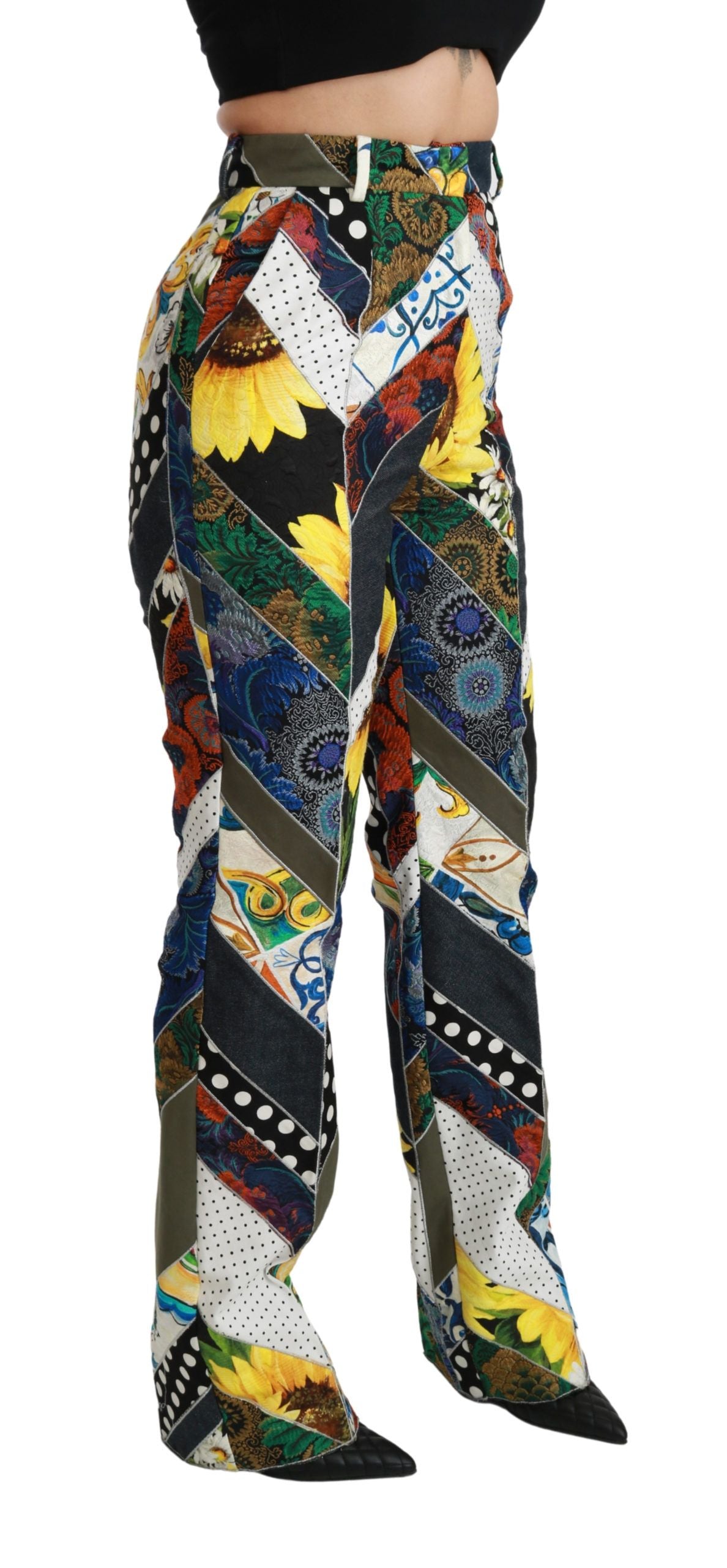 Elegant High Waist Multicolor Straight Pants - ventzia