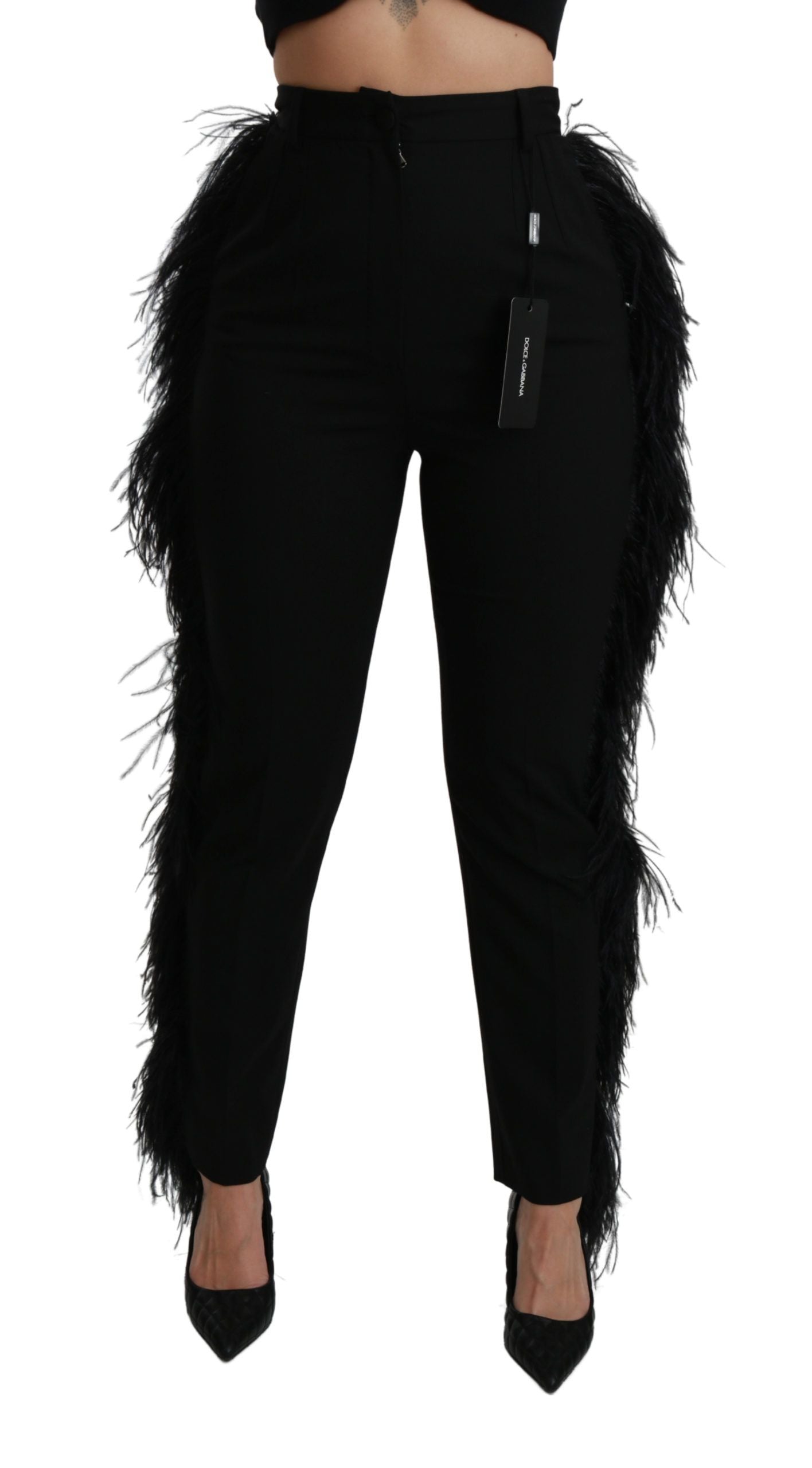 Elegant High Waist Wool Blend Pants - ventzia