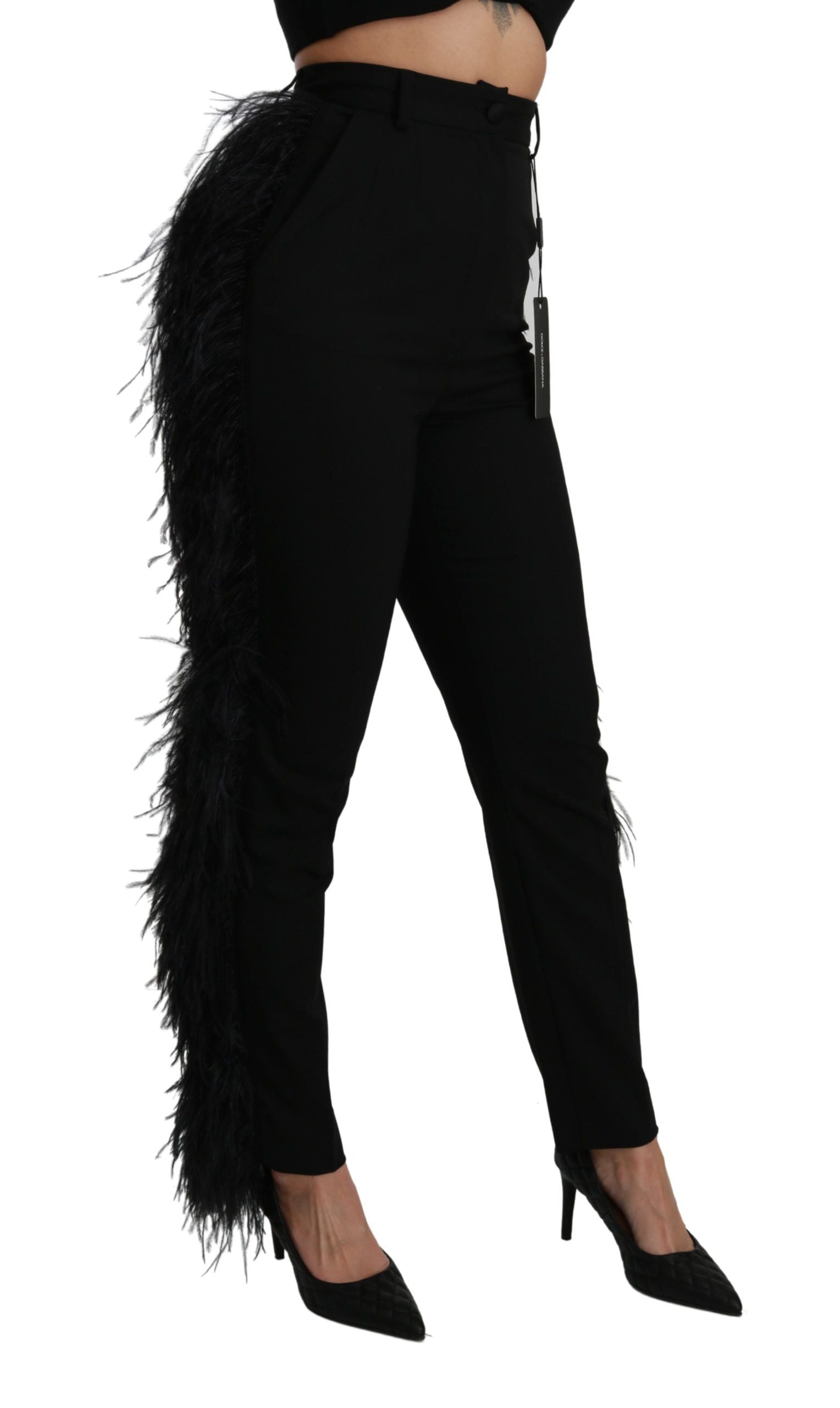 Elegant High Waist Wool Blend Pants - ventzia