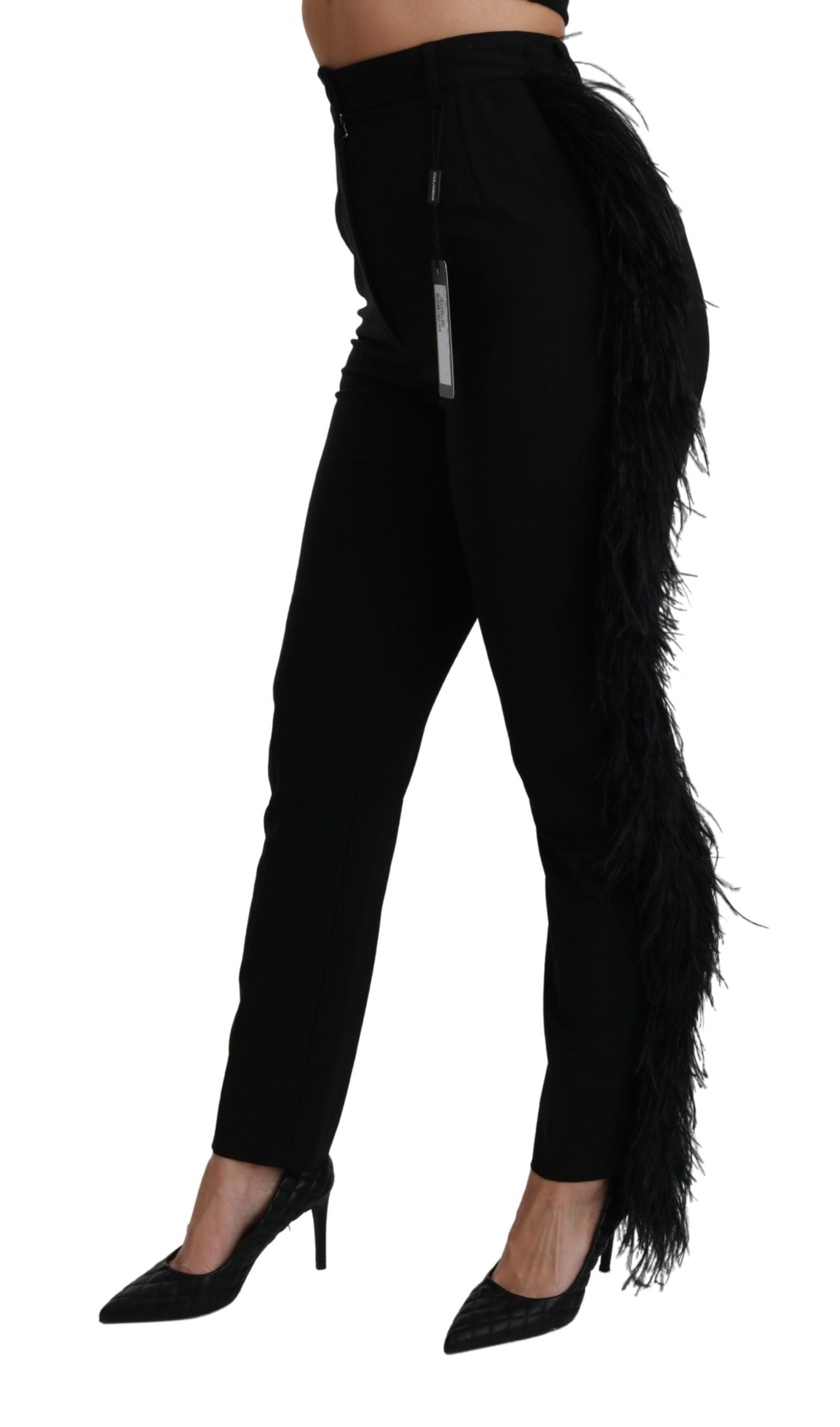 Elegant High Waist Wool Blend Pants - ventzia