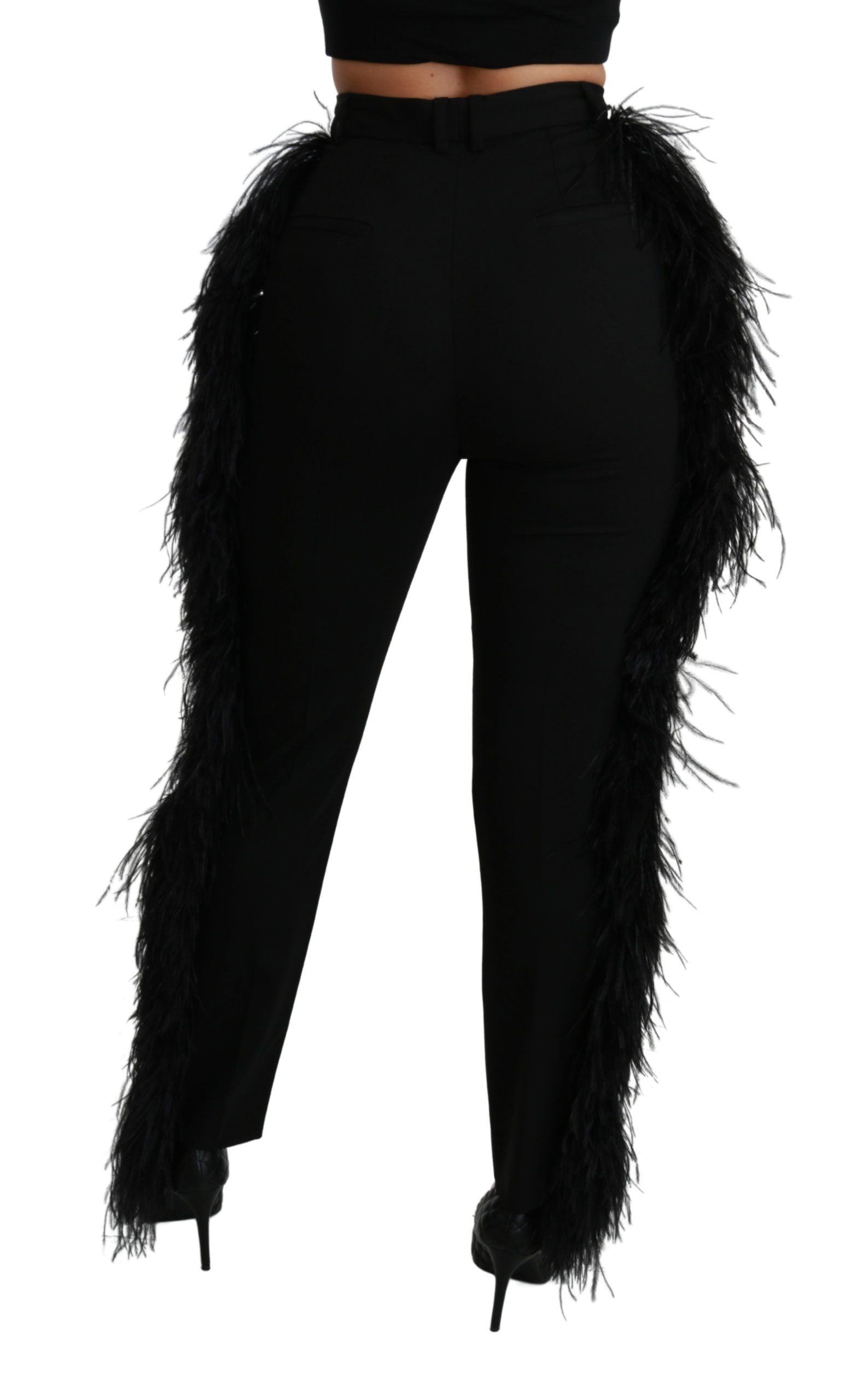 Elegant High Waist Wool Blend Pants - ventzia