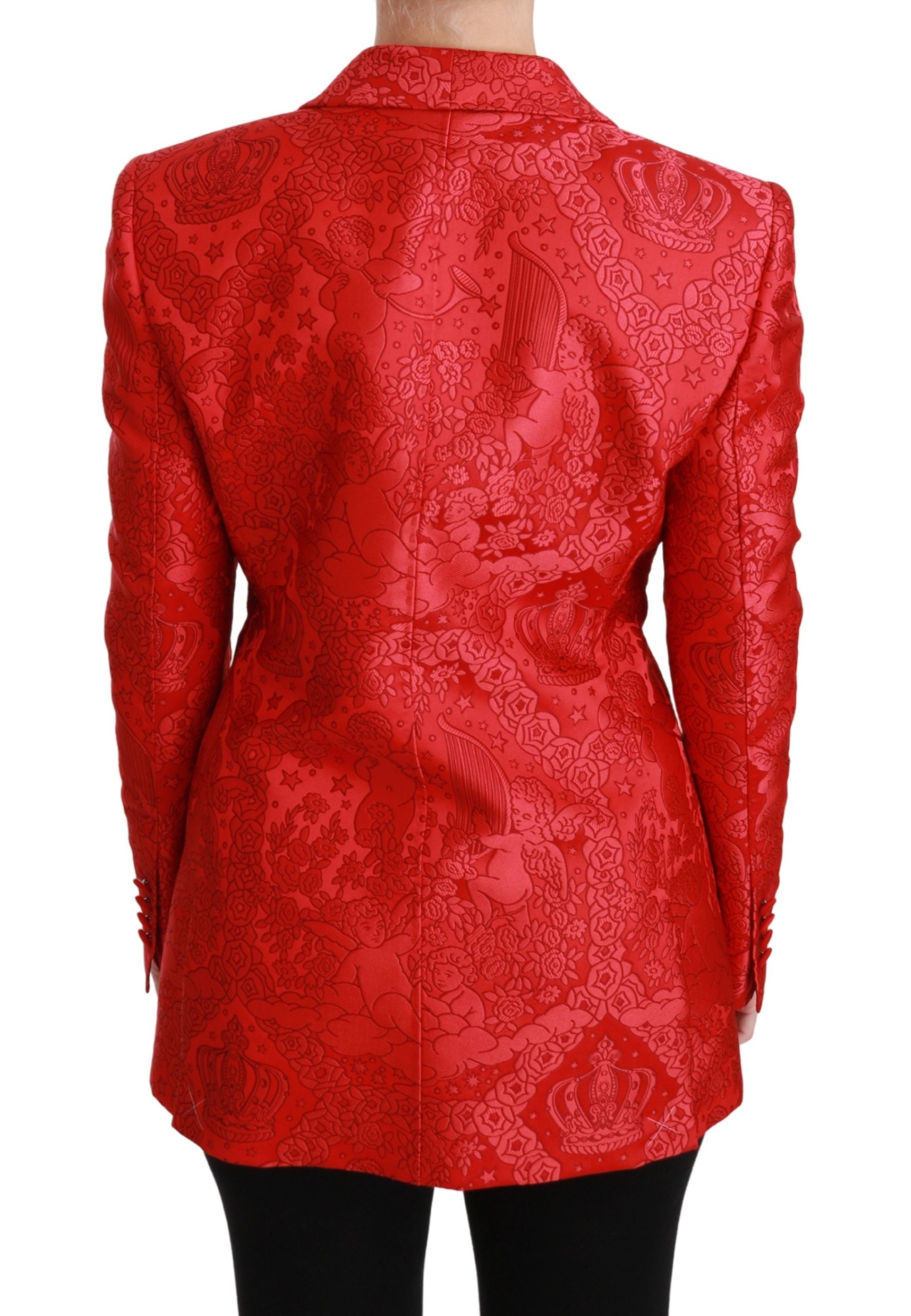 Red Floral Angel Blazer Coat Jacket - ventzia