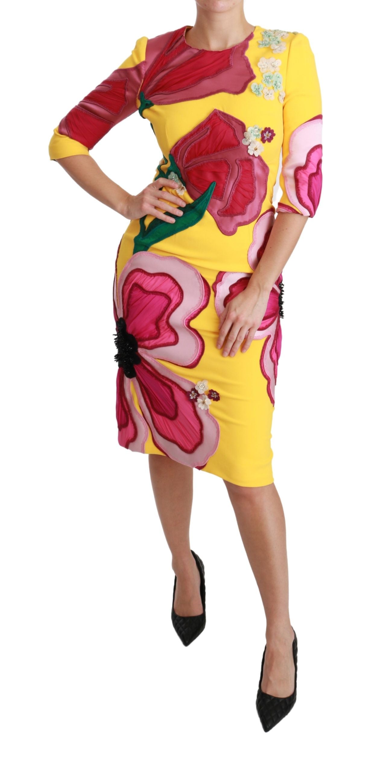 Sunshine Bloom Sheath Knee-Length Dress - ventzia