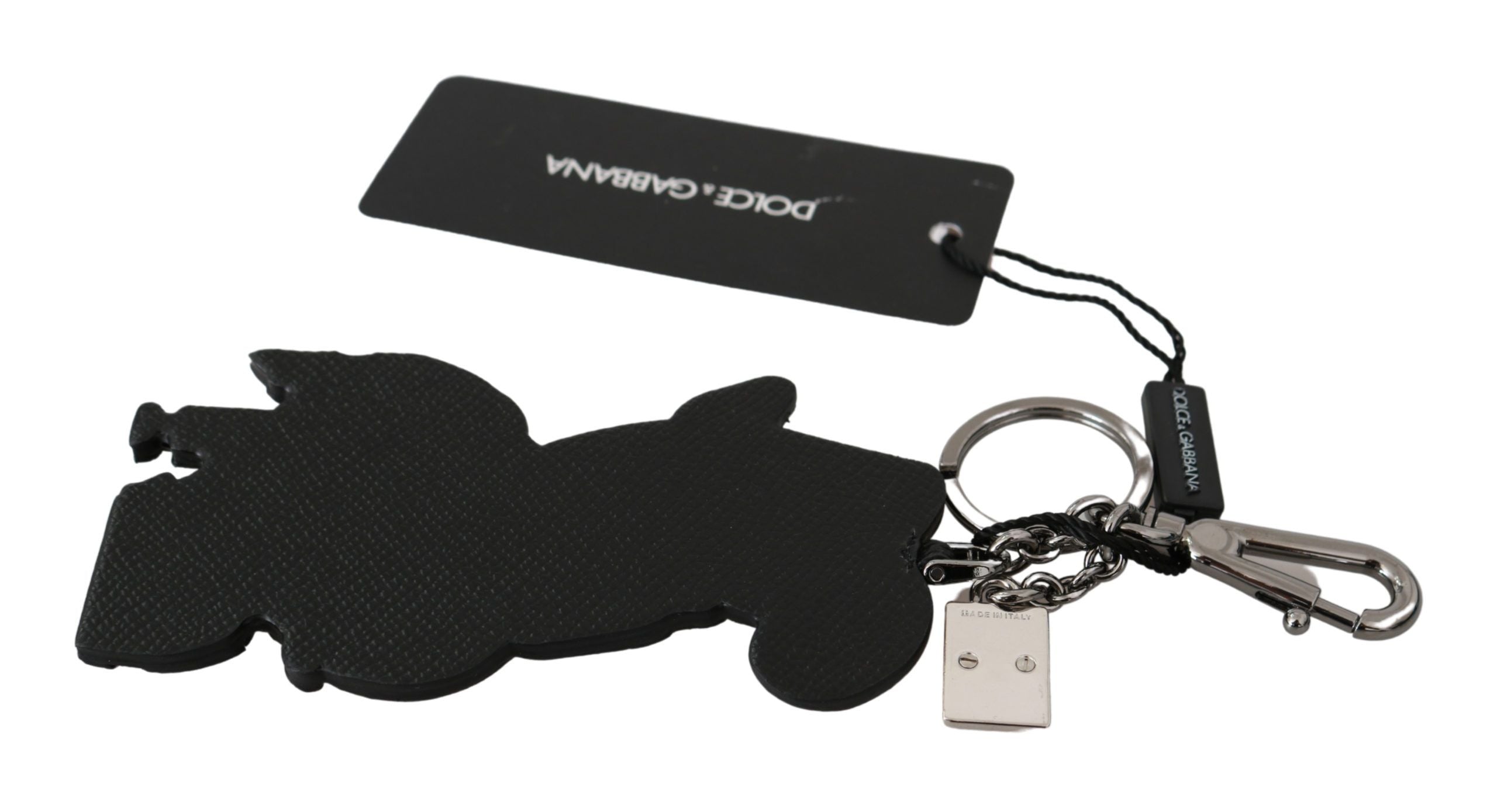 Chic Leather-Trim Keychain with Brass Accents - ventzia