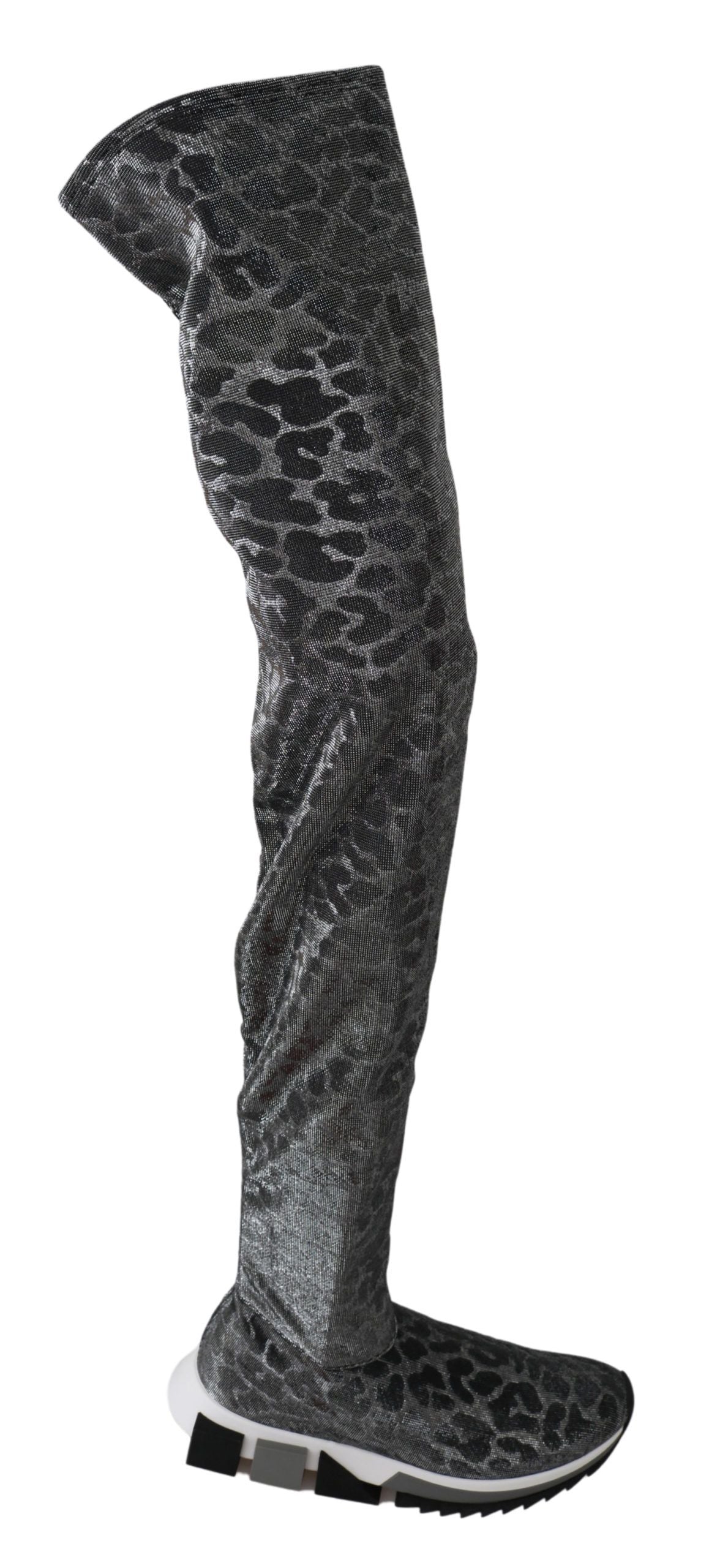 Elegant Leopard Booties Above Knee Shoes - ventzia