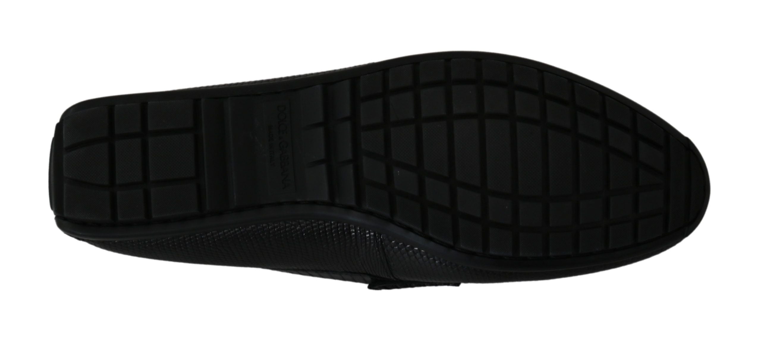Exquisite Black Lizard Leather Loafers - ventzia