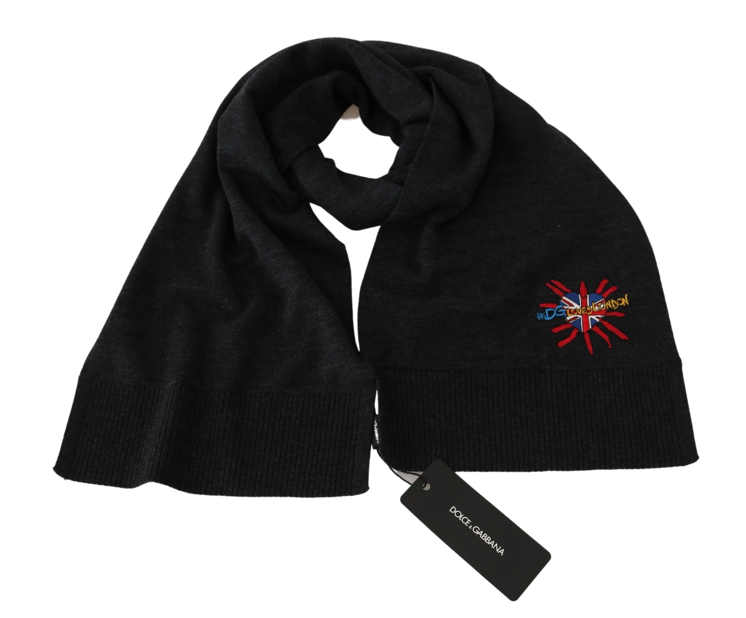Elegant Virgin Wool Men's Scarf with Embroidery - ventzia