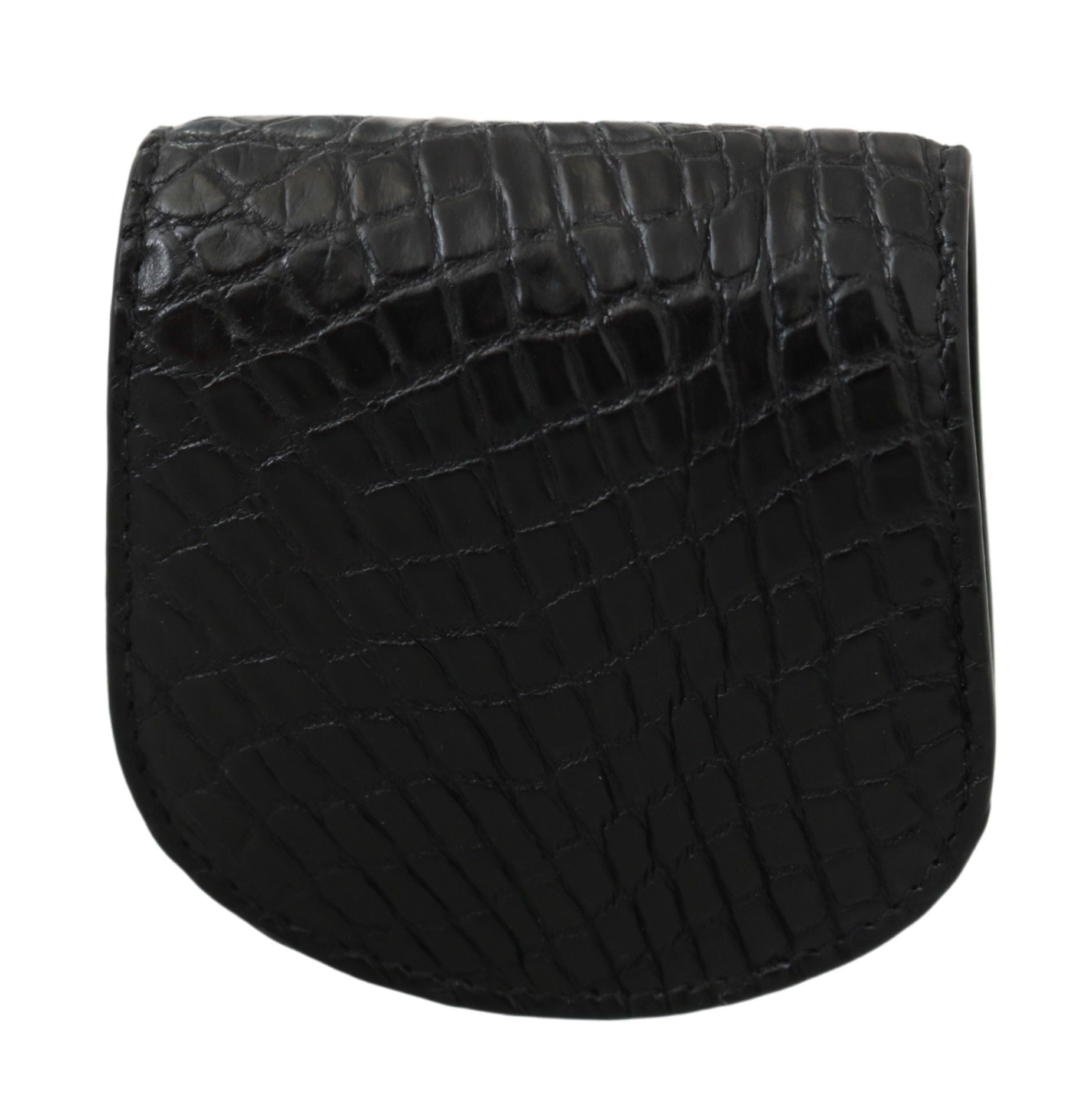 Sleek Black Leather Coin Case Wallet - ventzia