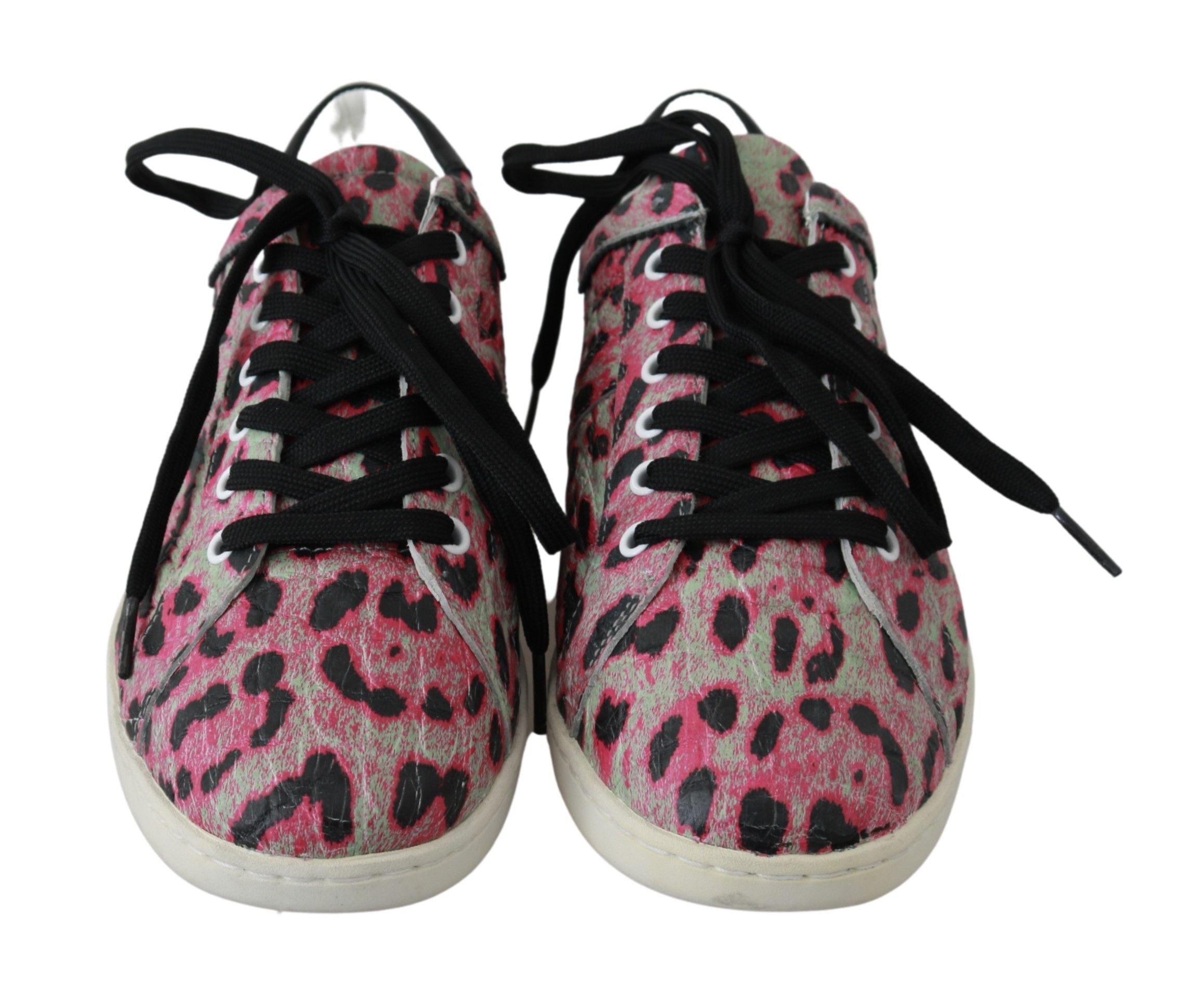 Multicolor Crocodile Leather Sneakers - ventzia