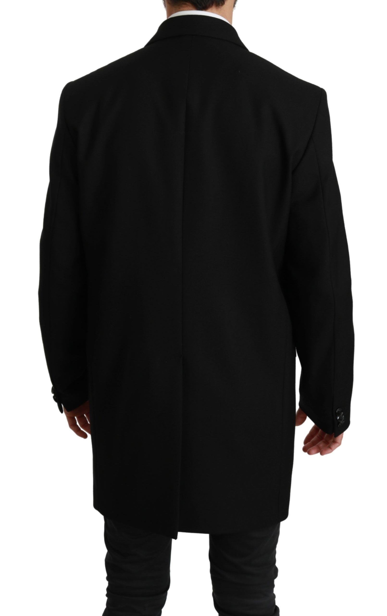 Elegant Black Wool Formal Blazer - ventzia