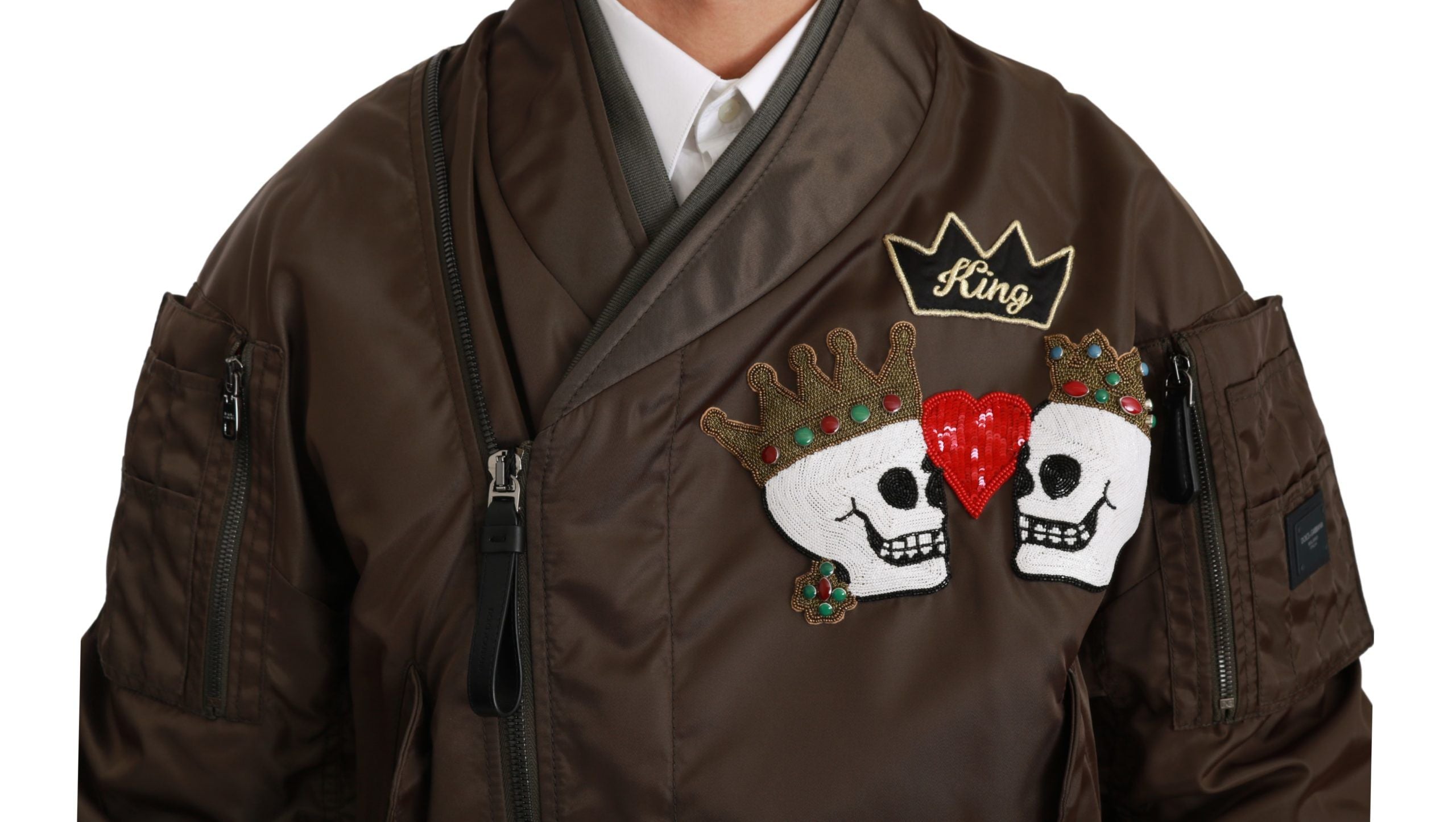 Sequined Double-Breasted Bomber Jacket - ventzia