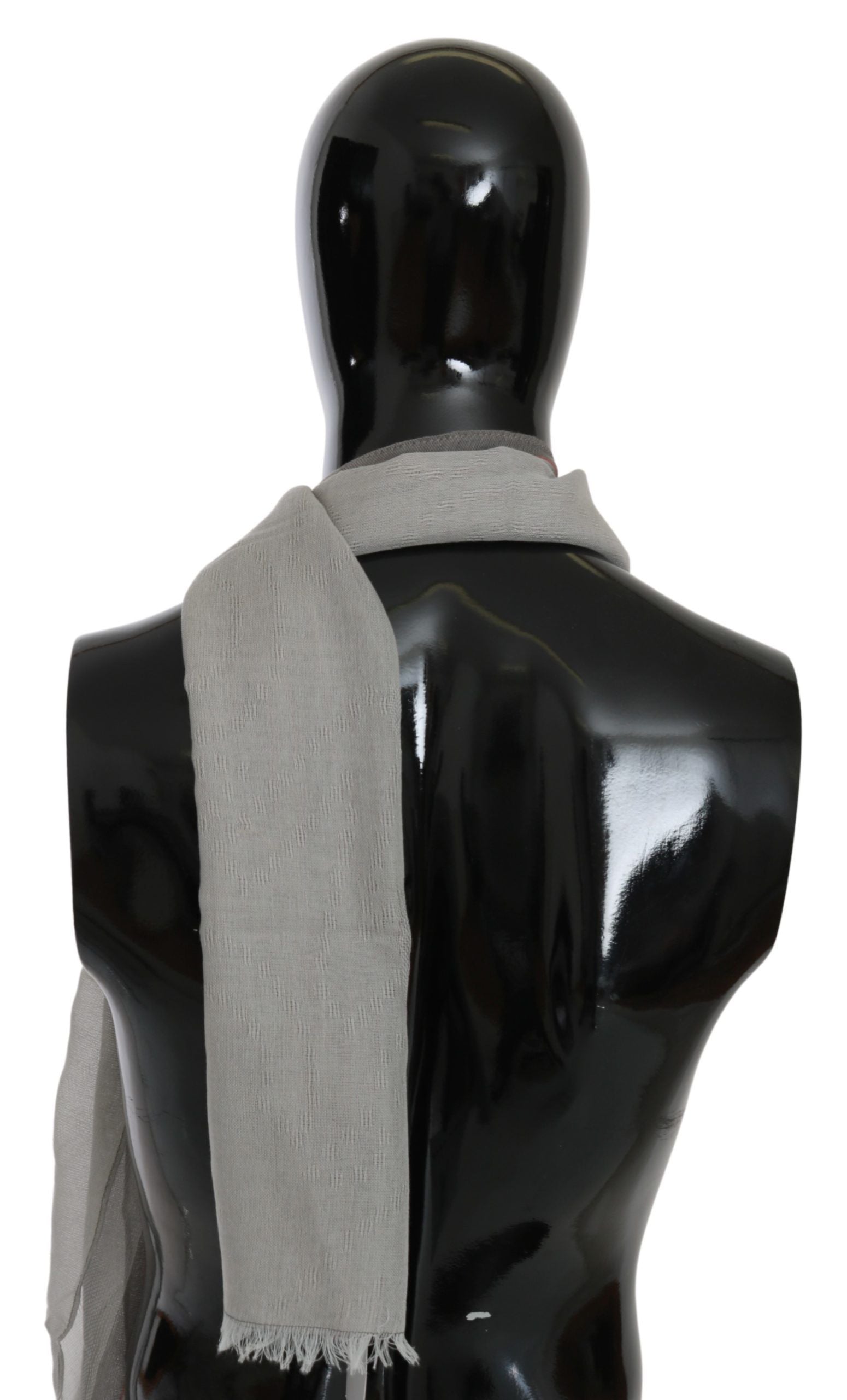 Elegant Gray Cotton Men's Scarf - ventzia