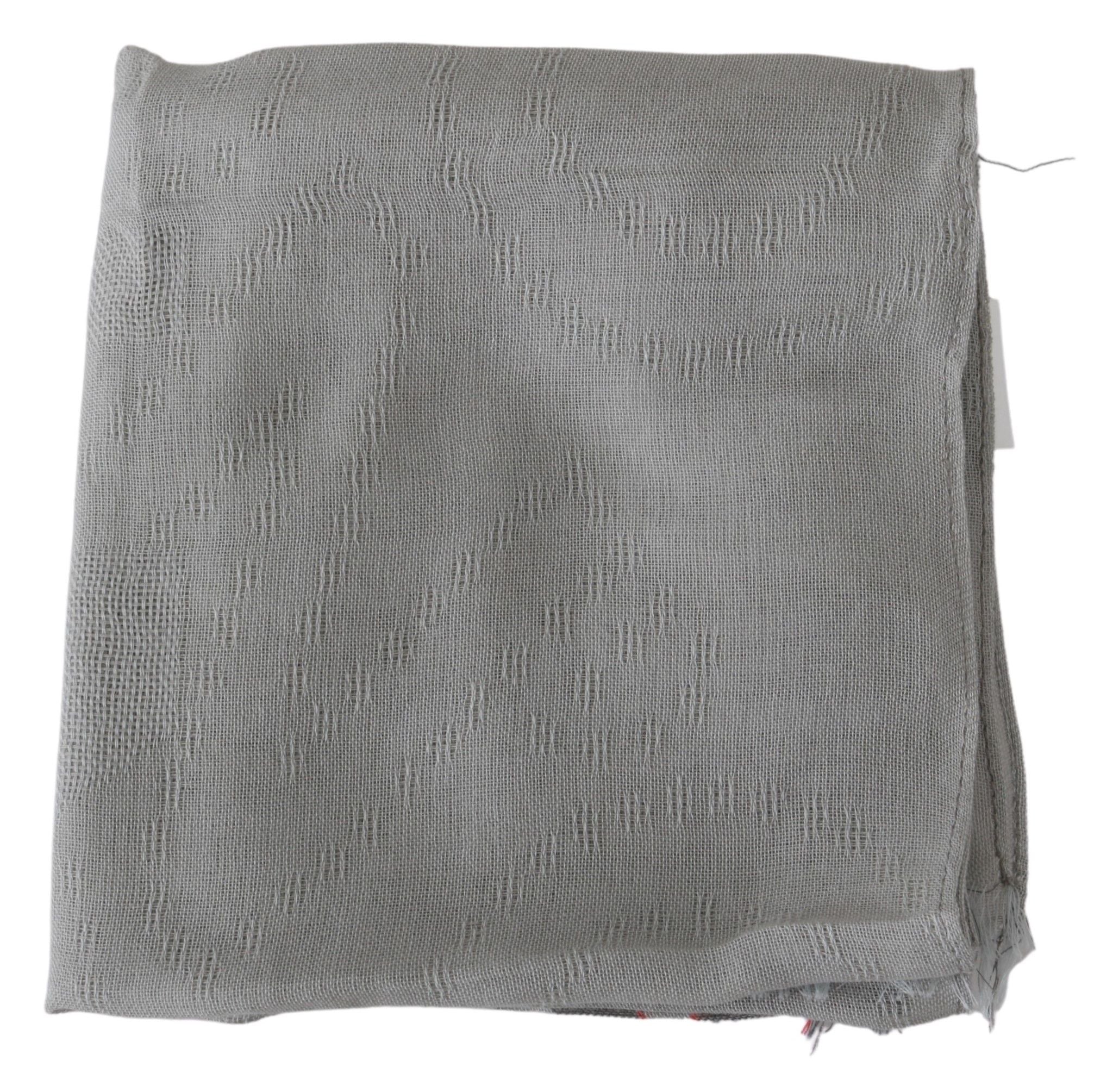 Elegant Gray Cotton Men's Scarf - ventzia