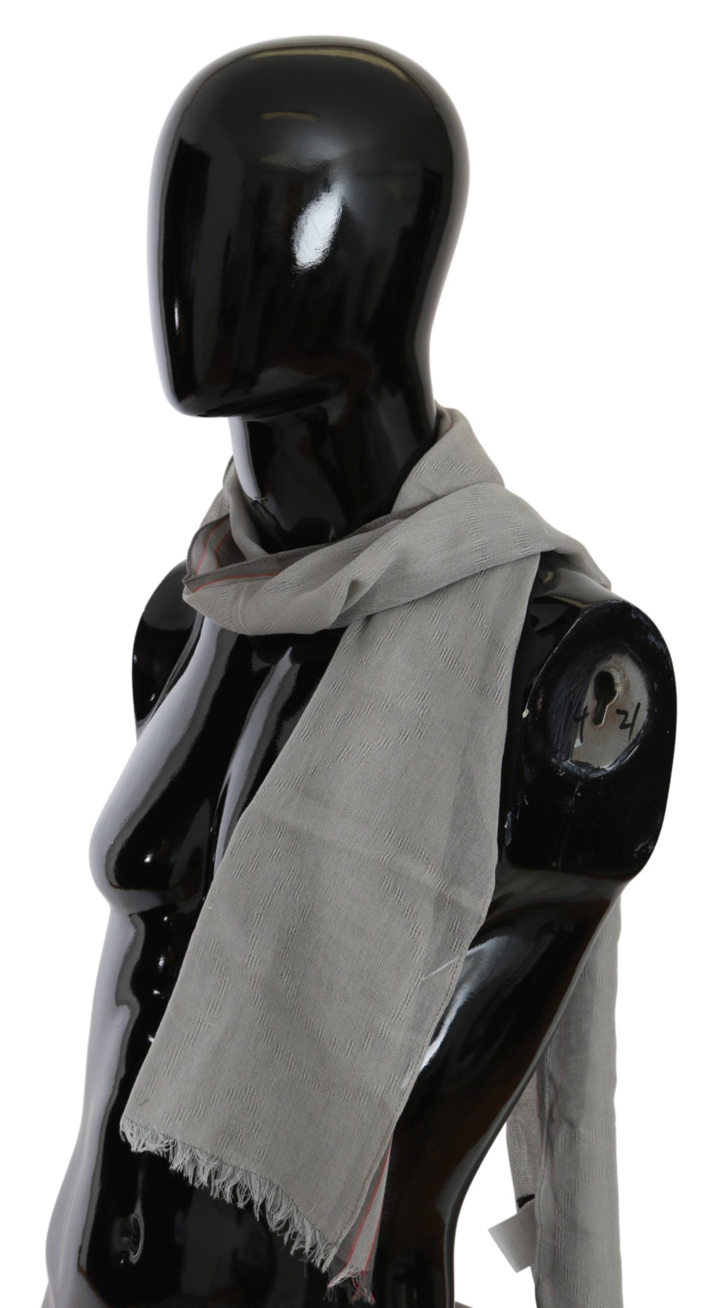 Elegant Gray Cotton Men's Scarf - ventzia