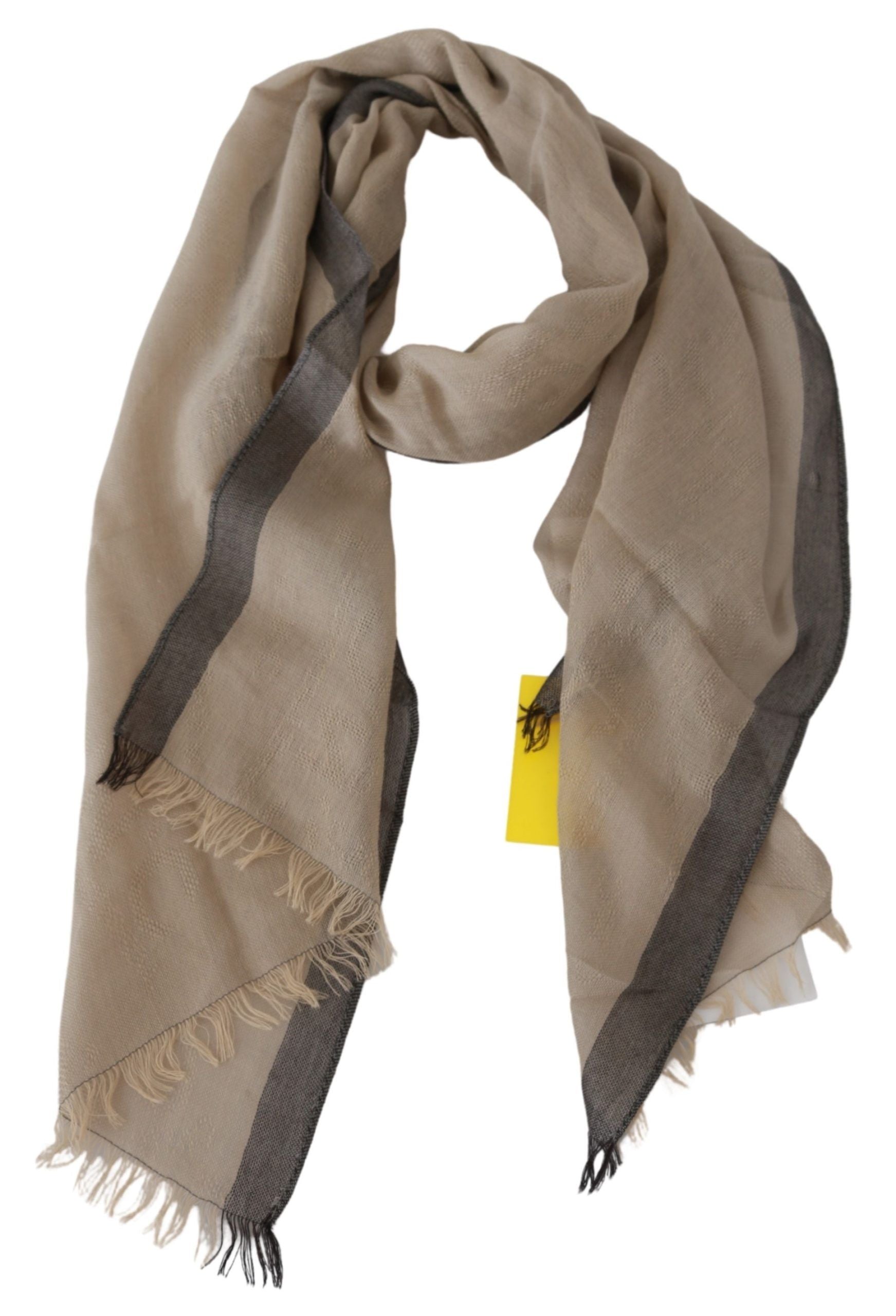 Elegant Beige Cotton Scarf for Women - ventzia