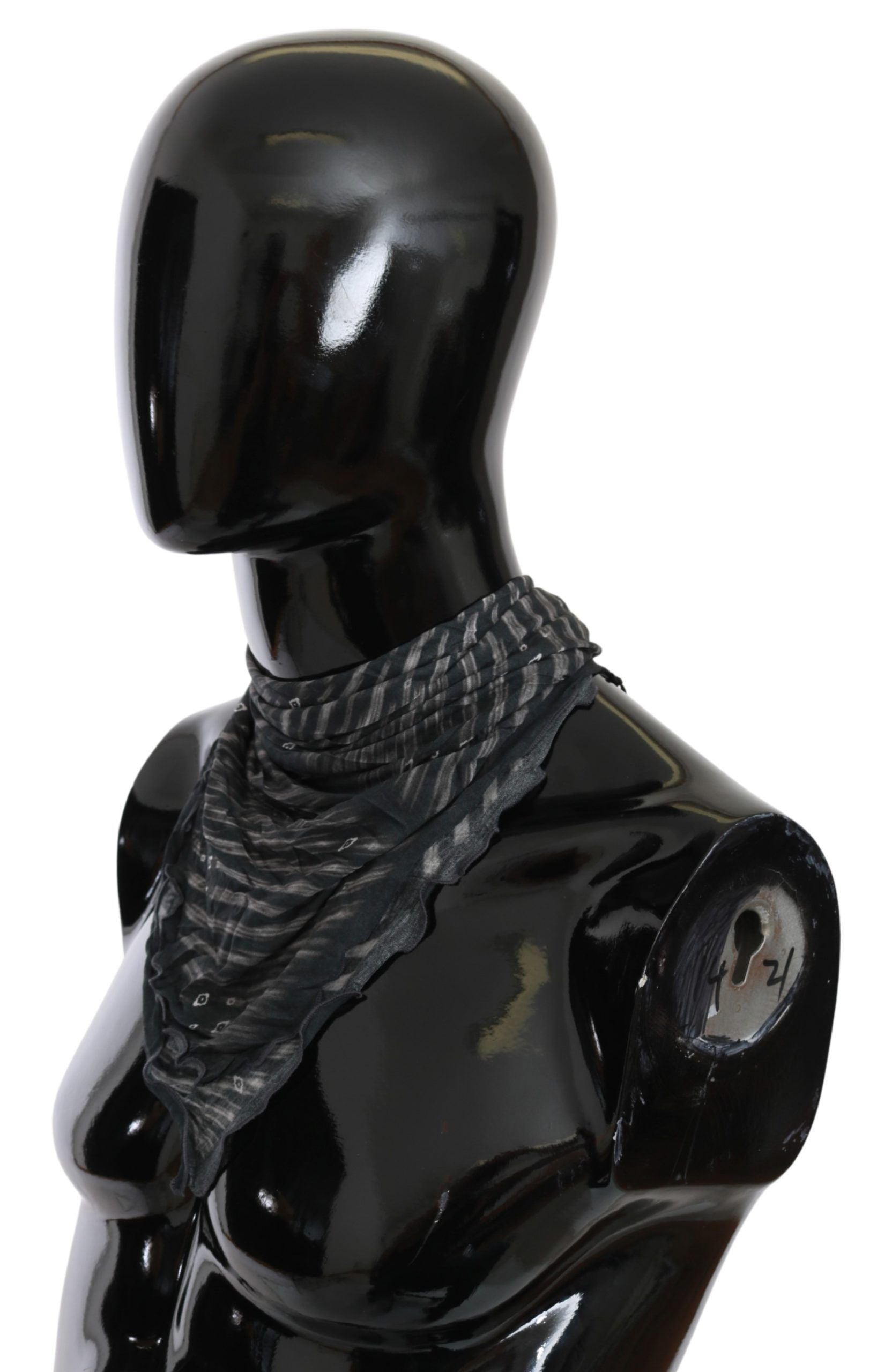 Elegant Black Striped Men's Viscose Scarf - ventzia