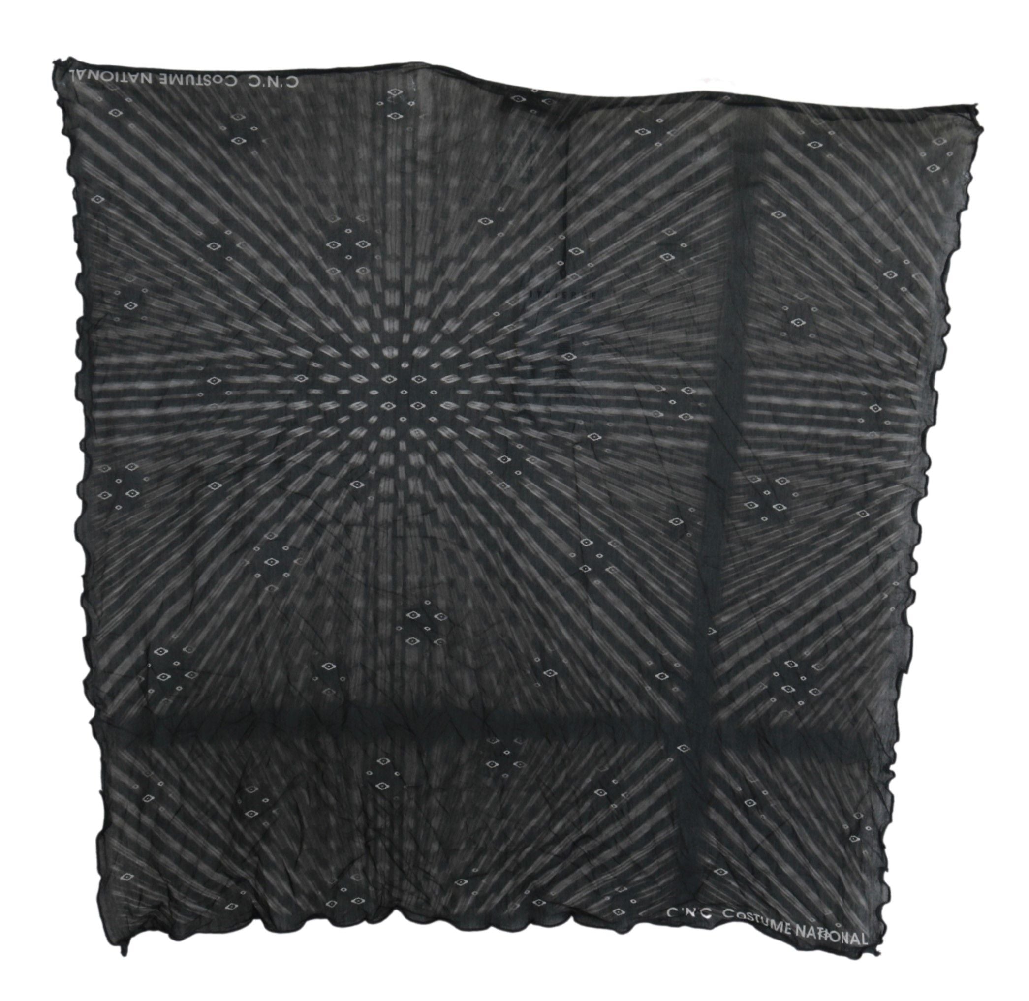Elegant Black Striped Men's Viscose Scarf - ventzia