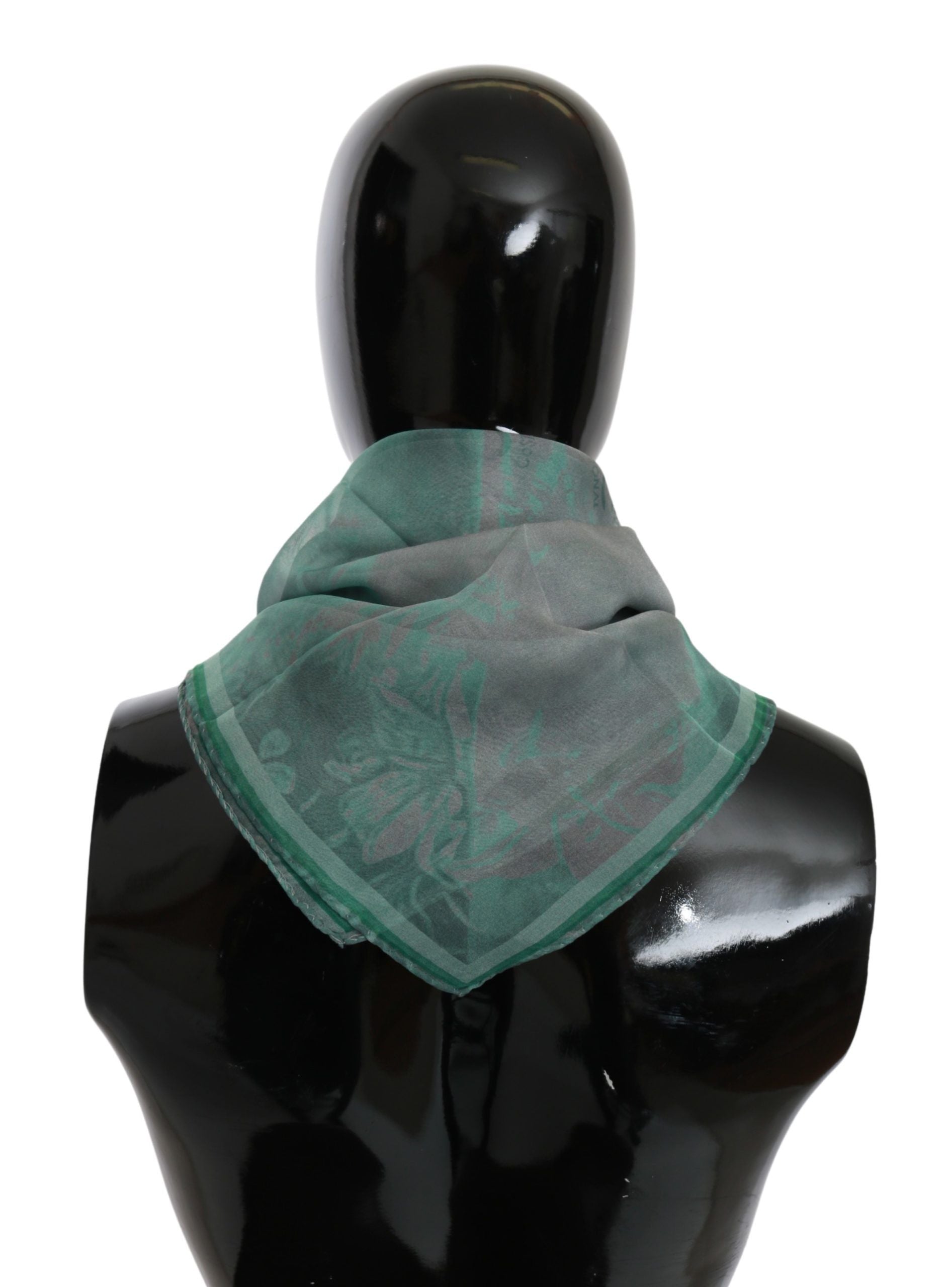 Elegant Silk Green Printed Scarf - ventzia