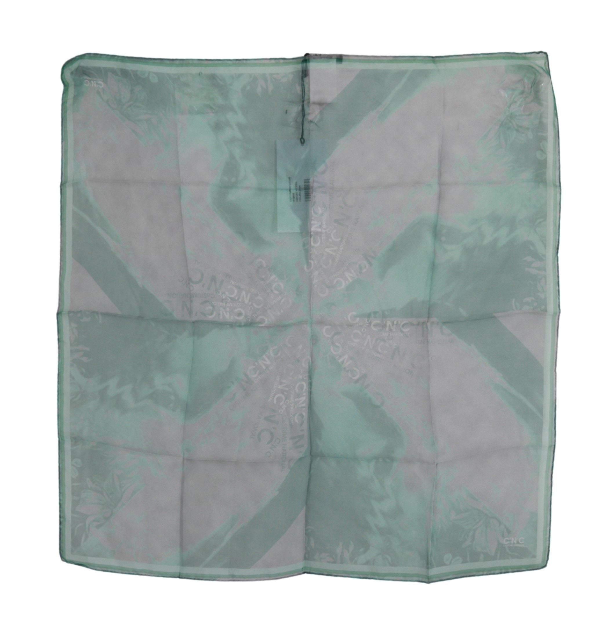 Elegant Silk Green Printed Scarf - ventzia