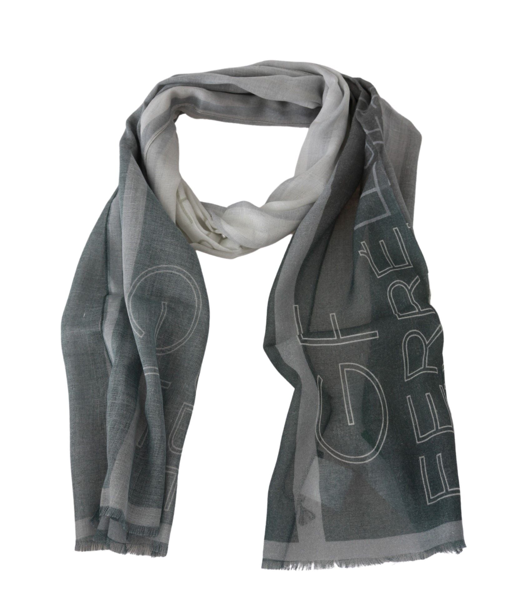 Elegant Blue Gray Patterned Scarf - ventzia