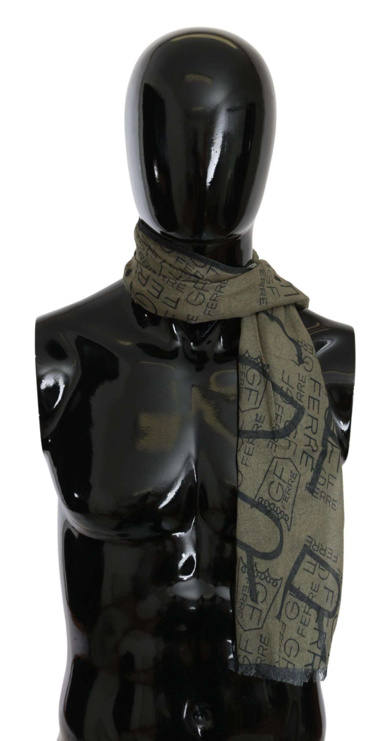 Elegant Patterned Wool-Blend Scarf - ventzia