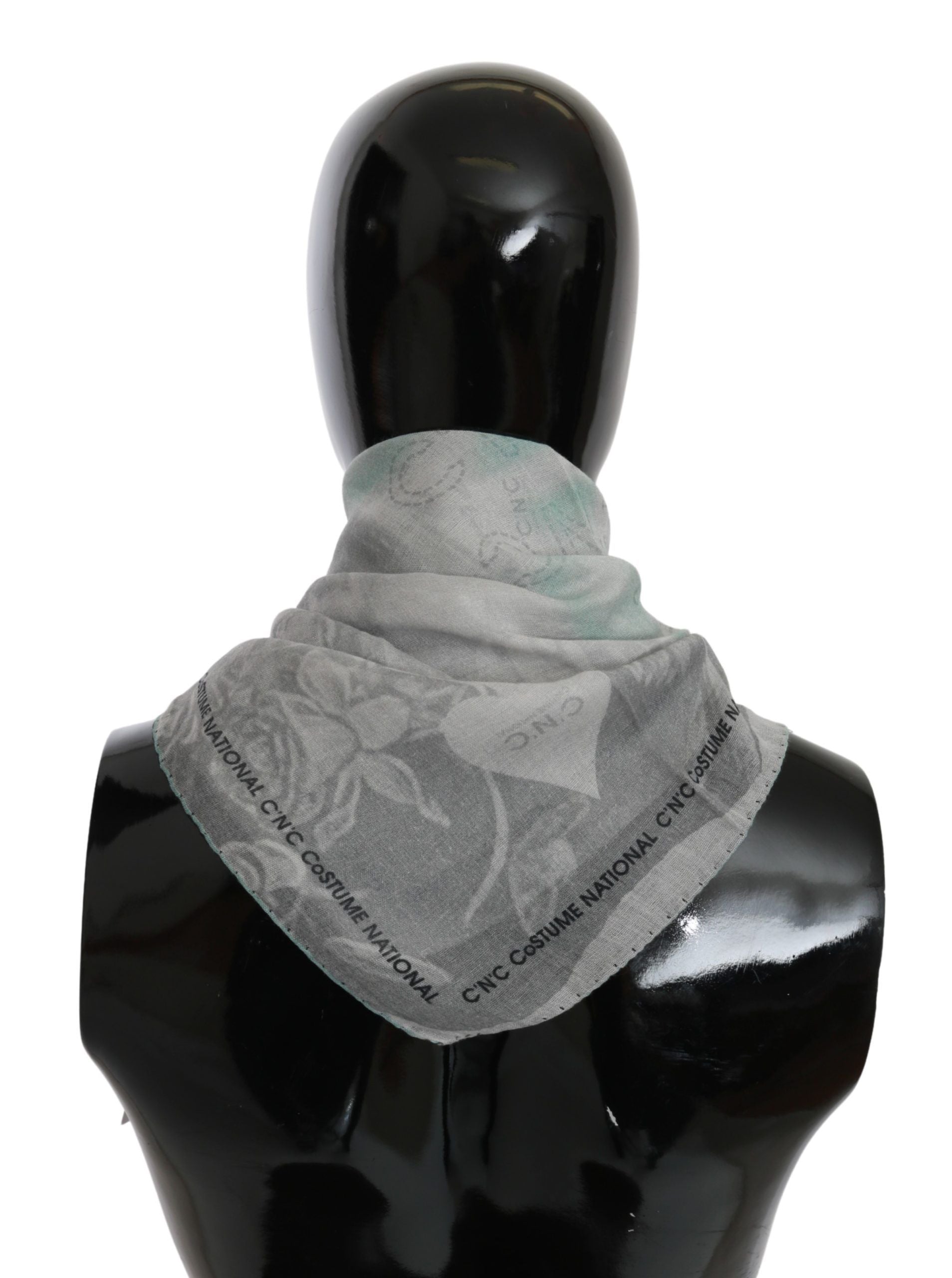 Elegant Gray Silk Scarf for Women - ventzia