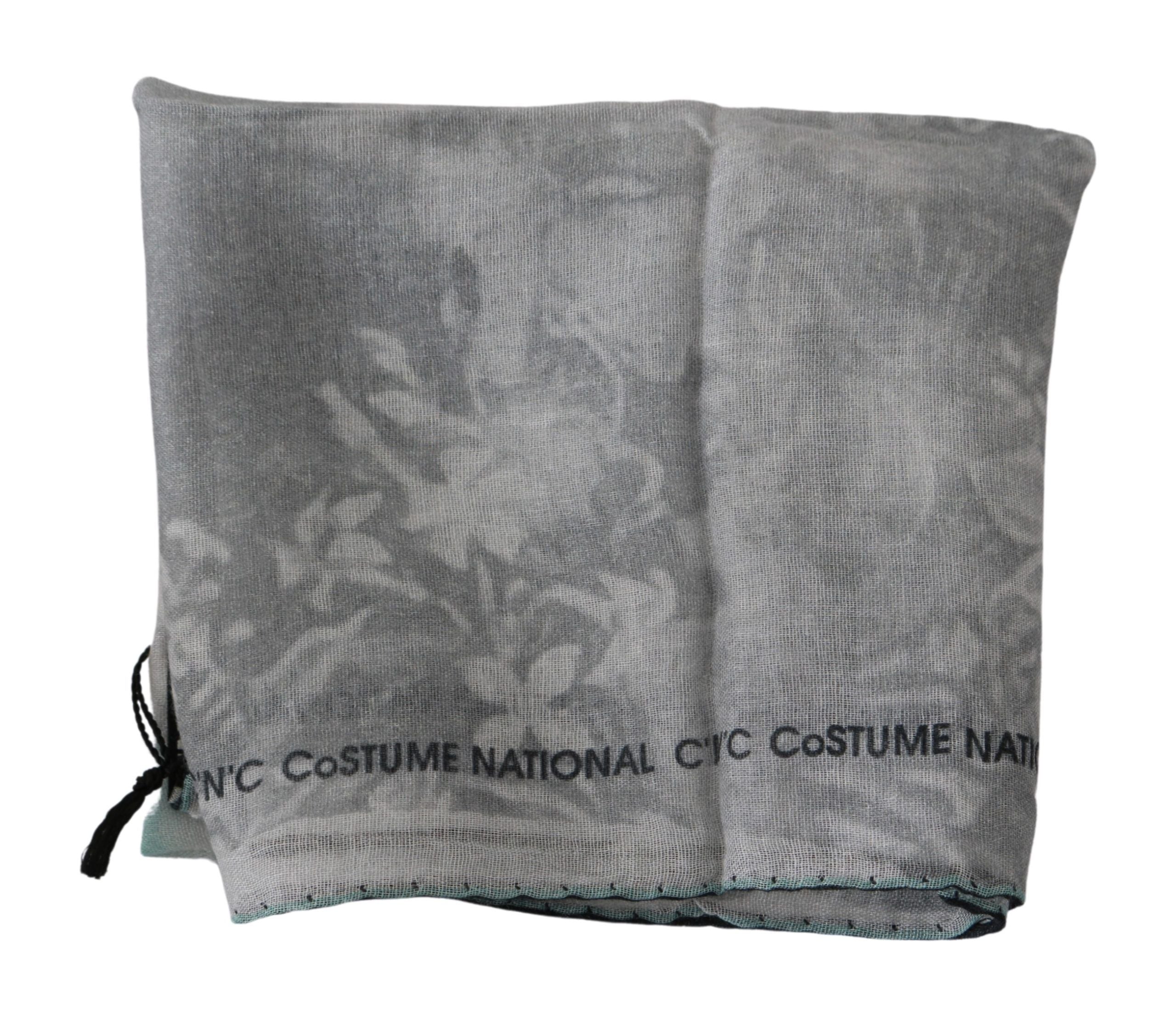 Elegant Gray Silk Scarf for Women - ventzia