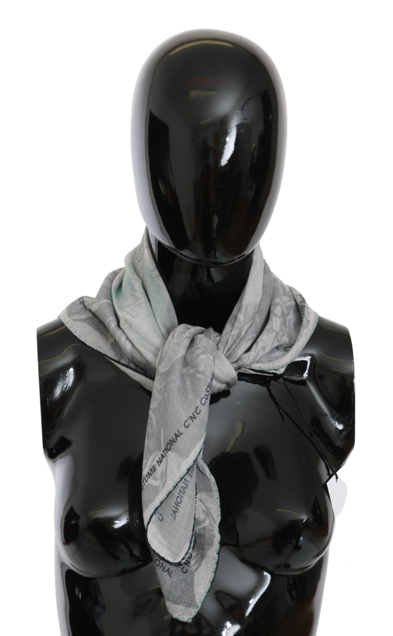 Elegant Gray Silk Scarf for Women - ventzia