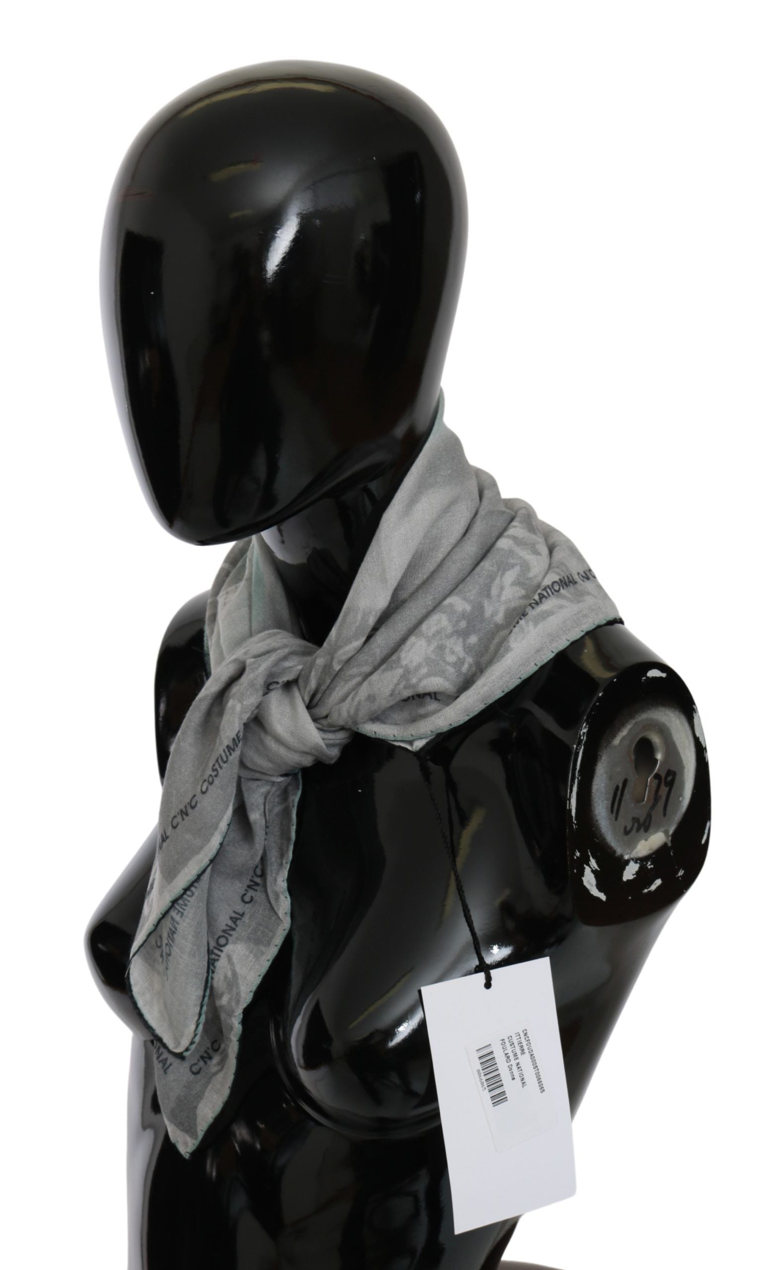 Elegant Gray Silk Scarf for Women - ventzia