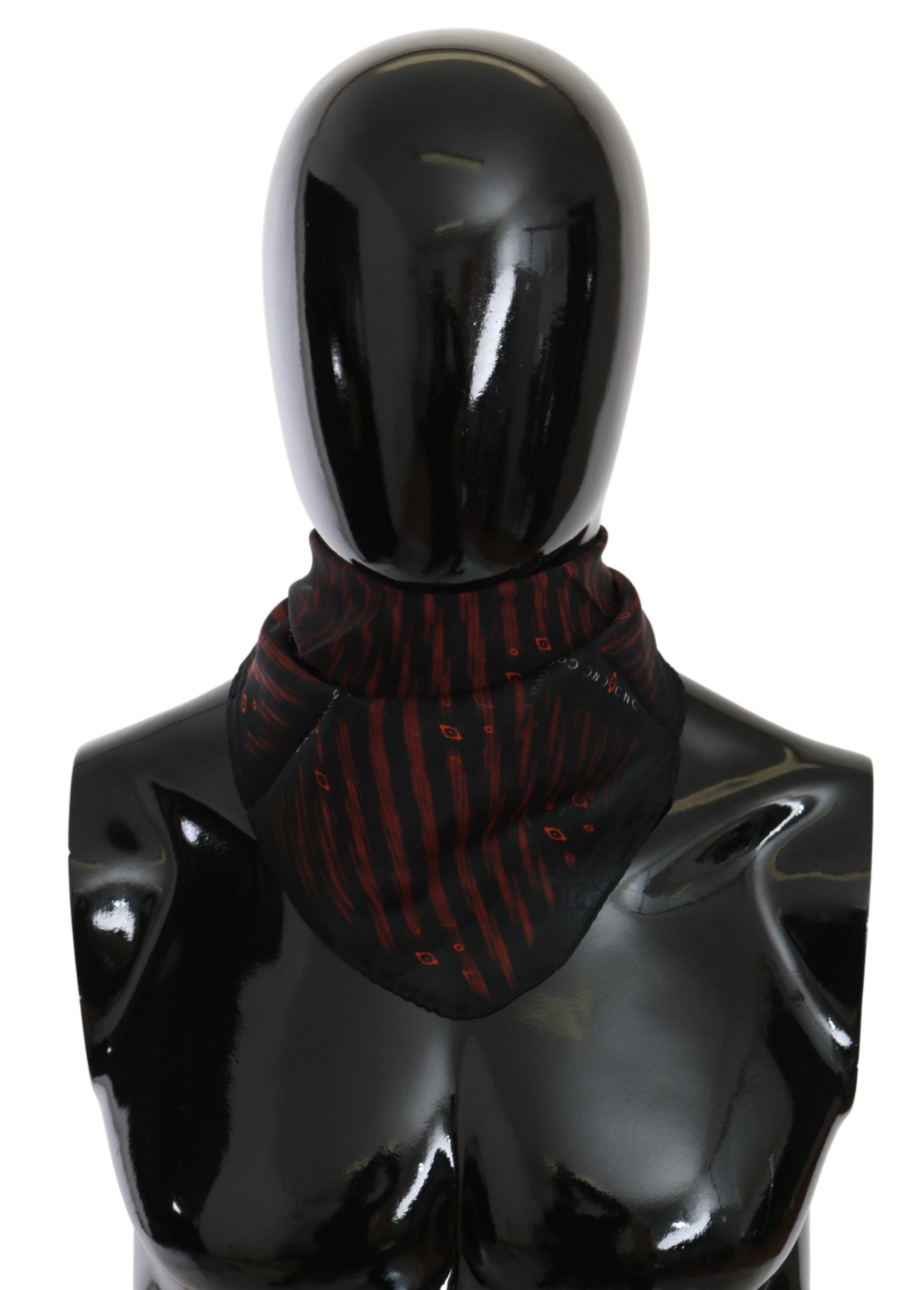 Elegant Silk Scarf Bandana Hat in Black Orange - ventzia