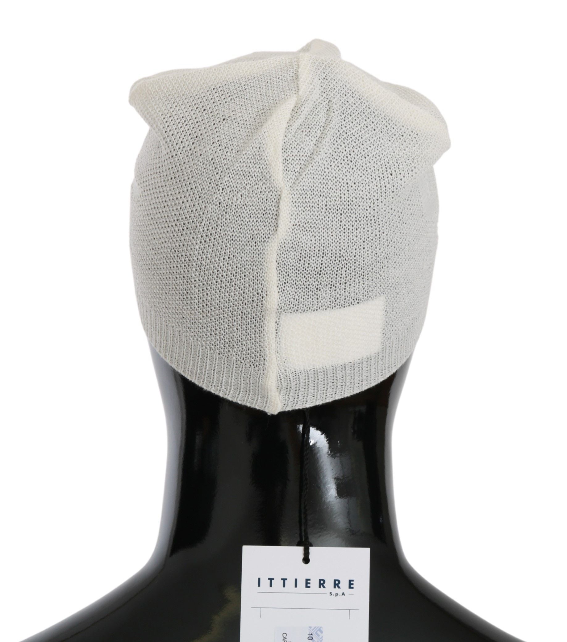 Elegant White Wool Blend Beanie Hat - ventzia
