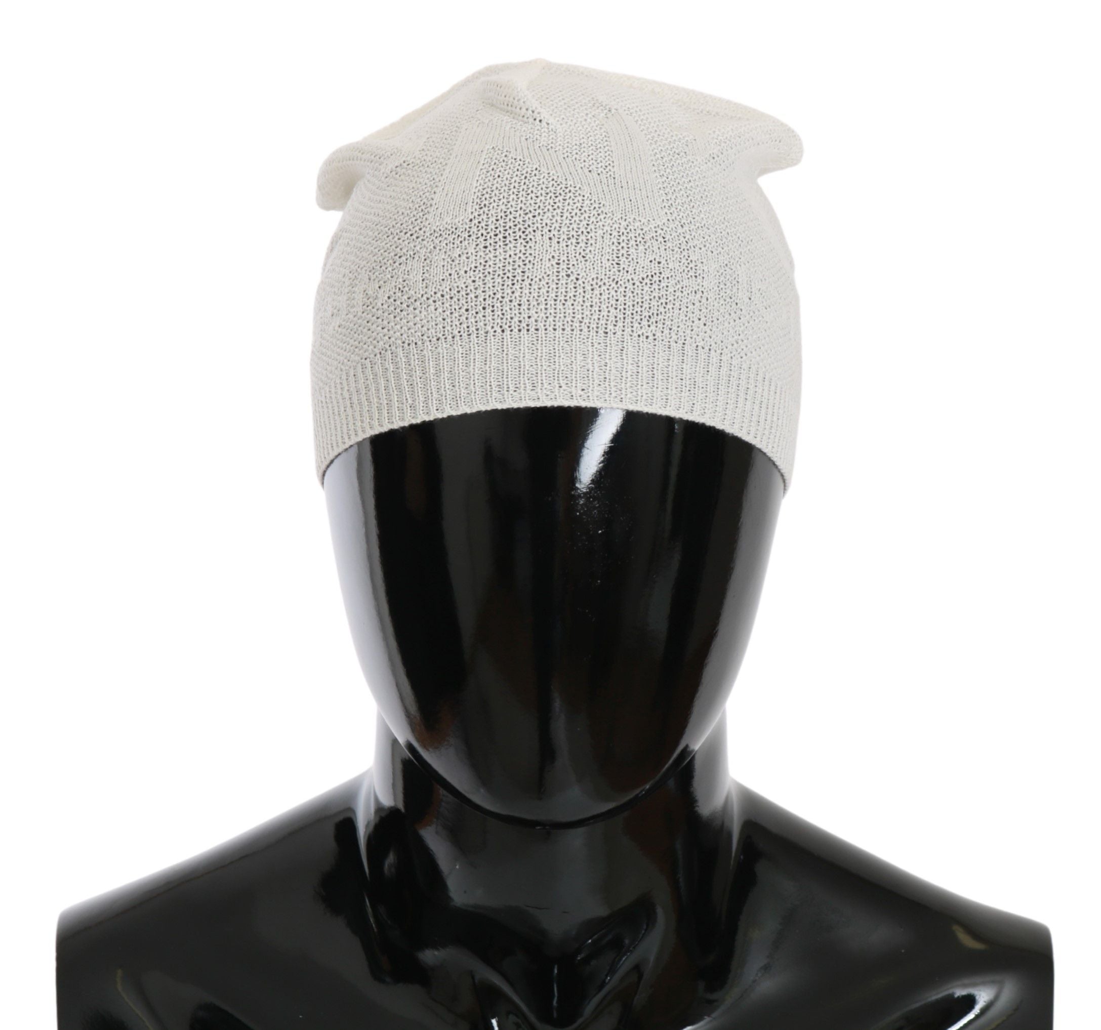 Elegant White Wool Blend Beanie Hat - ventzia