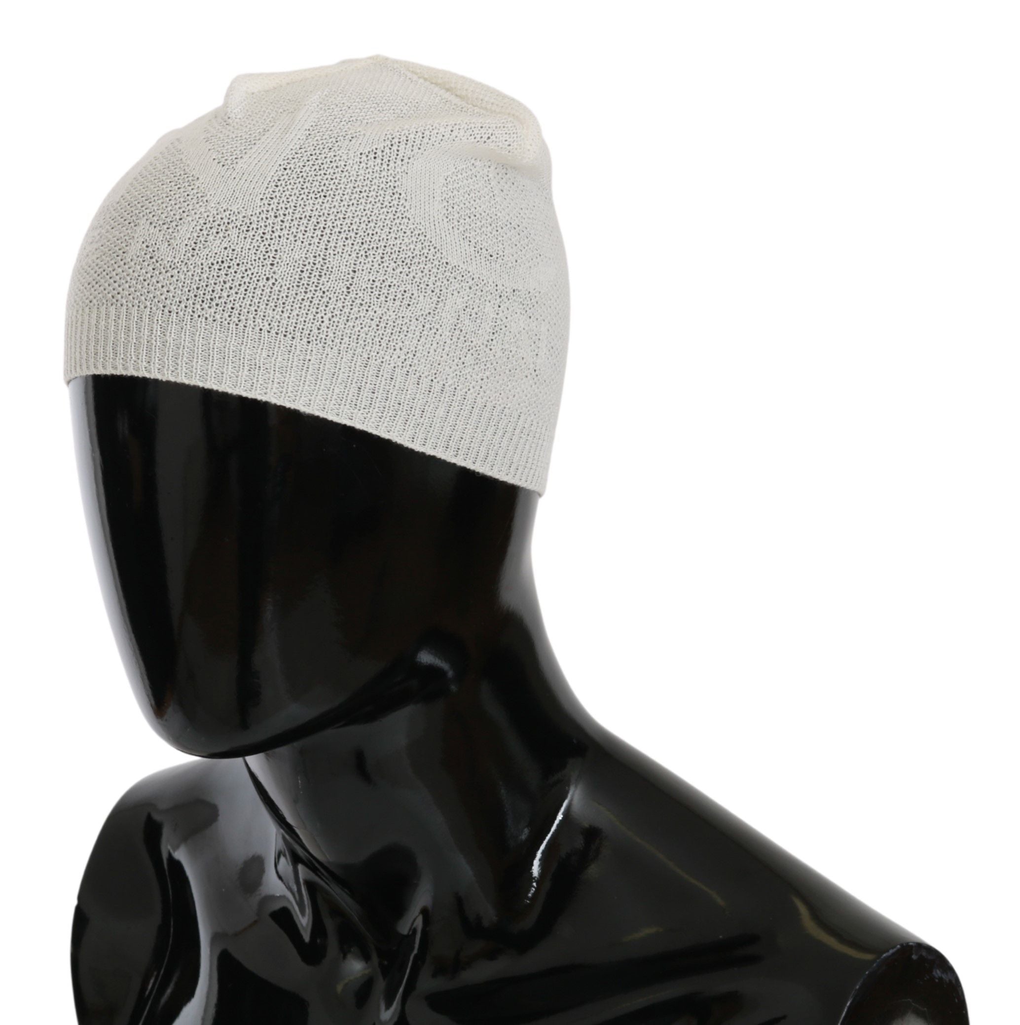 Elegant White Wool Blend Beanie Hat - ventzia