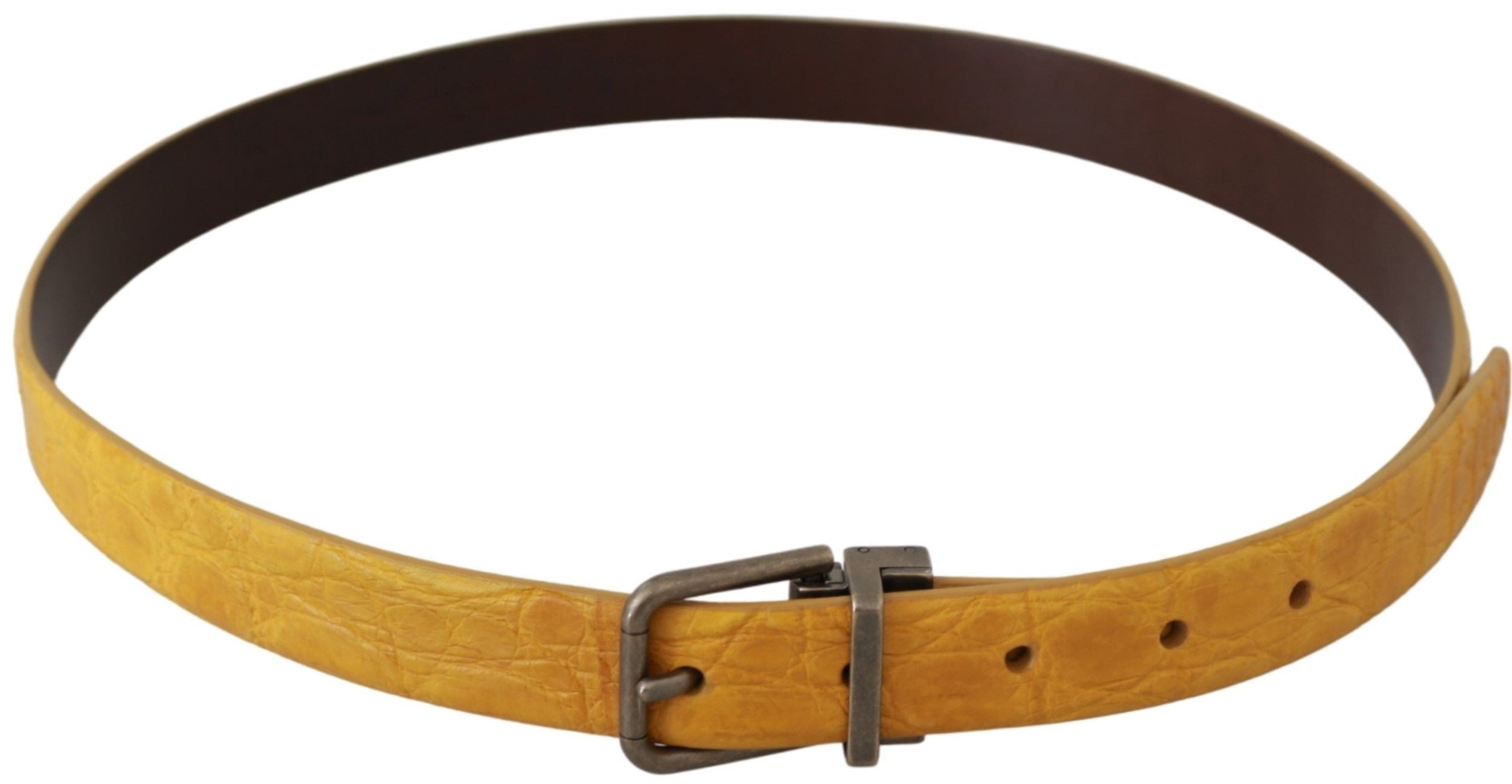Exotic Yellow Animal Pattern Leather Belt - ventzia