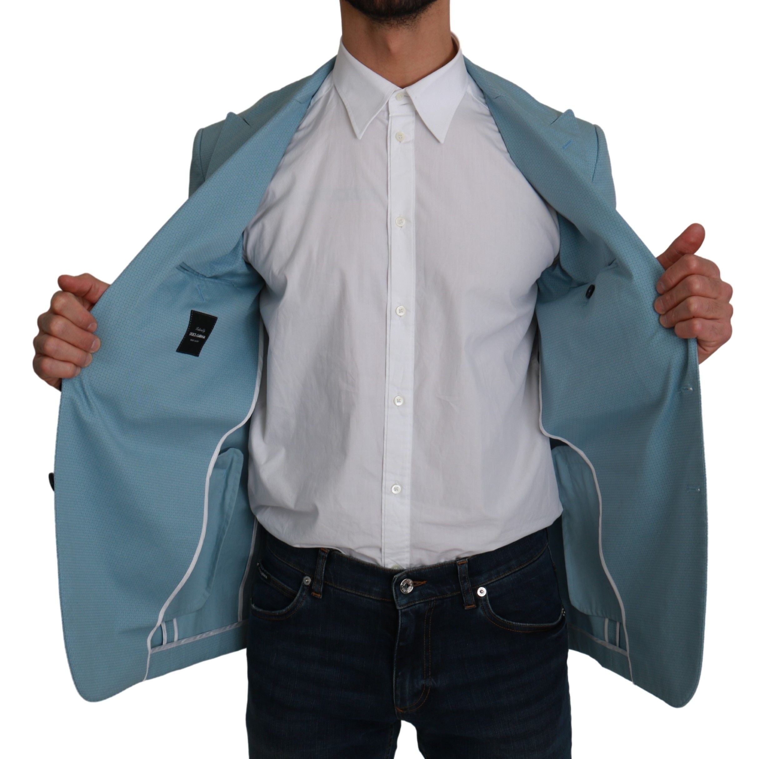 Elegant Blue Fantasy Pattern Blazer - ventzia