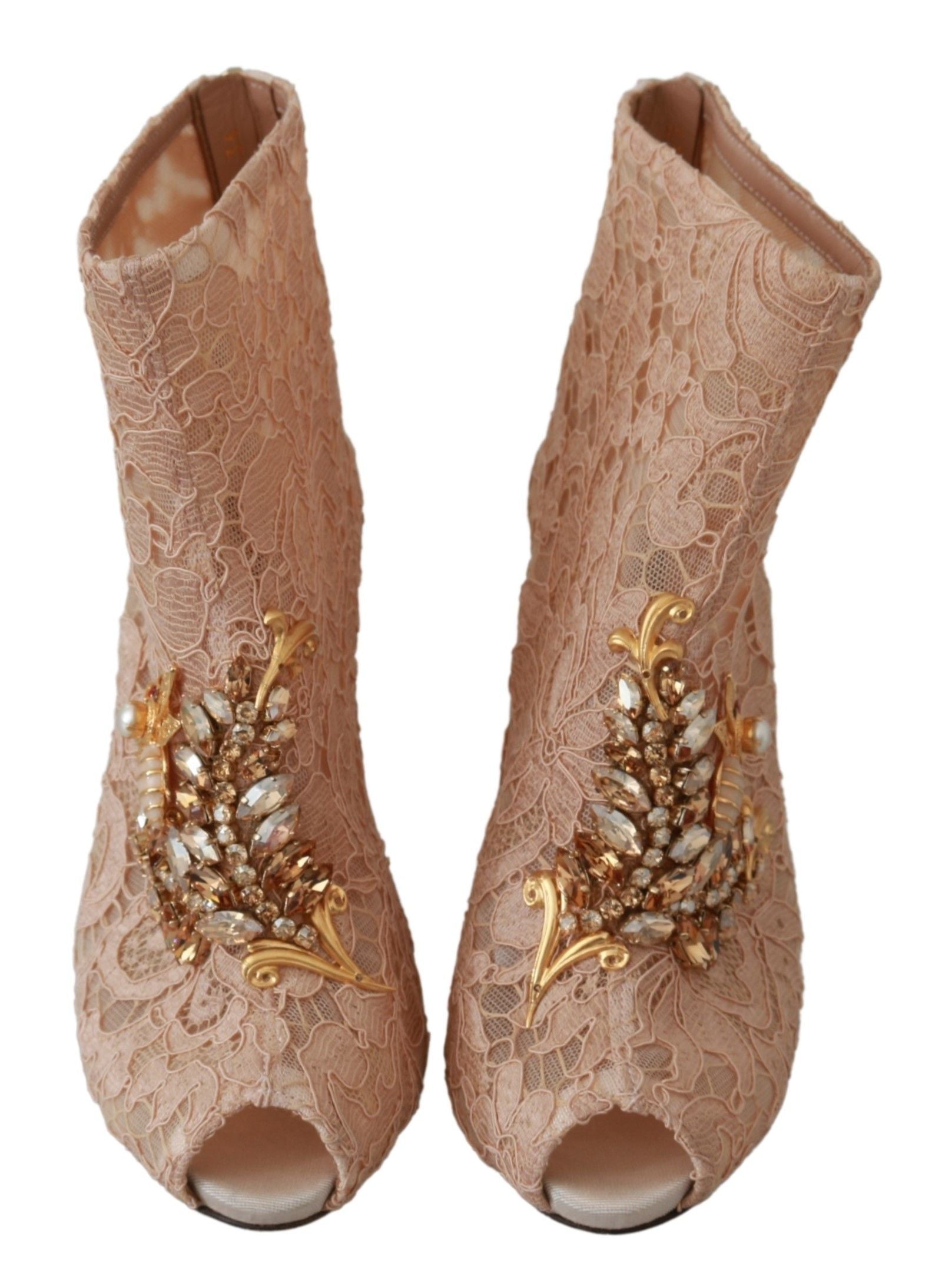 Elegant Lace Stilettos with Crystal Accents - ventzia