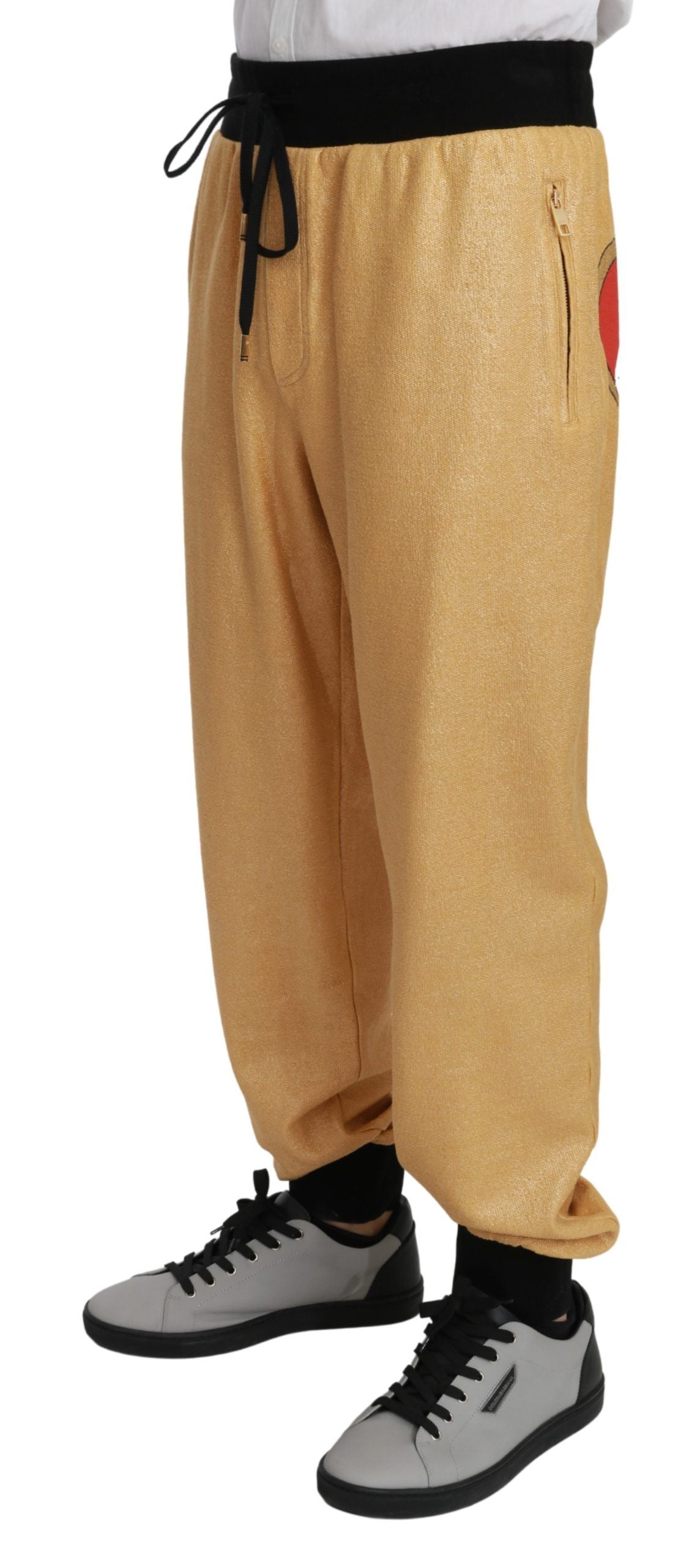 Elegant Gold Motif Sweatpants - ventzia
