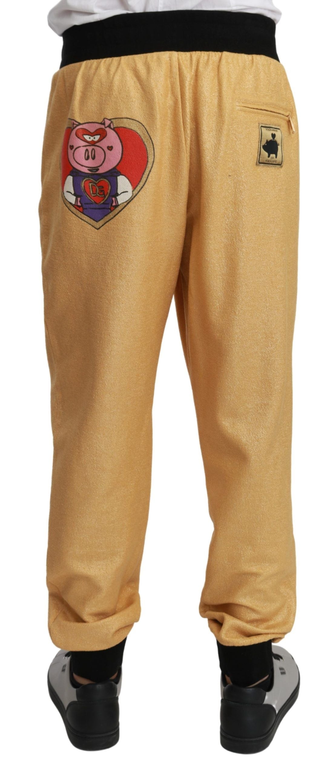 Elegant Gold Motif Sweatpants - ventzia