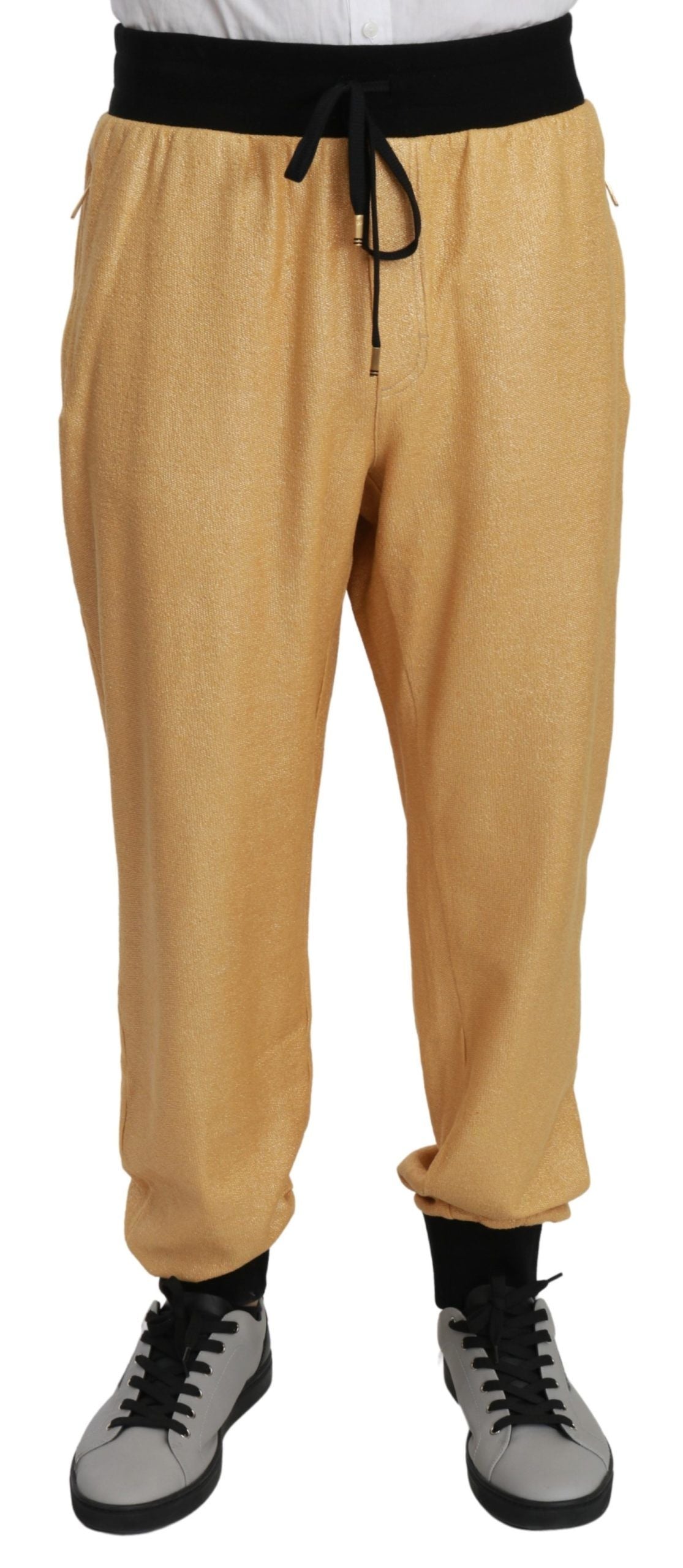 Elegant Gold Motif Sweatpants - ventzia