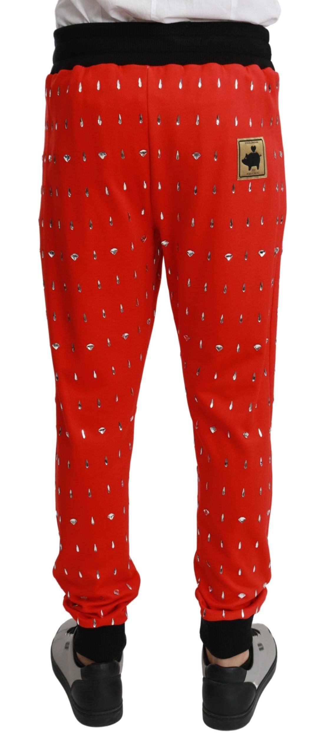 Chic Red Piggy Bank Print Sweatpants - ventzia