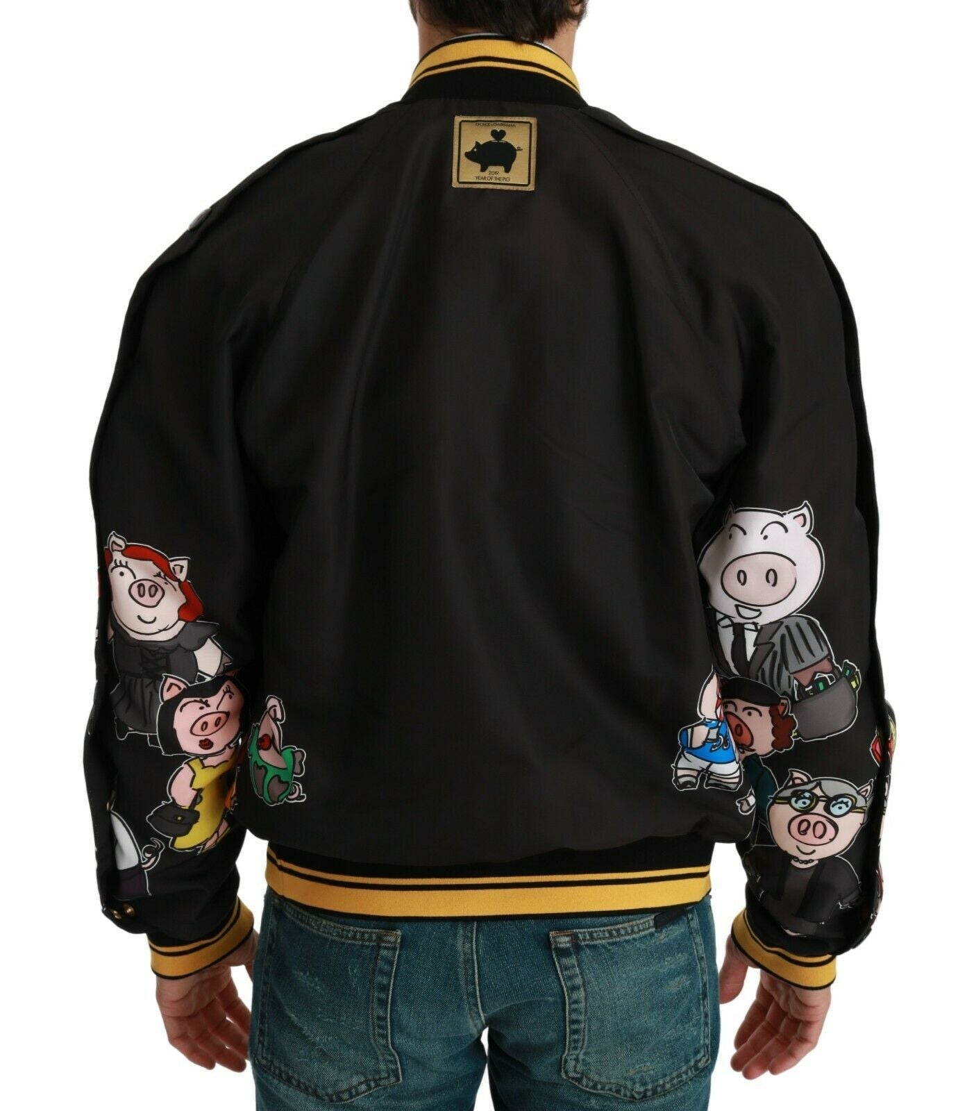 Multicolor Motive Bomber Style Jacket - ventzia
