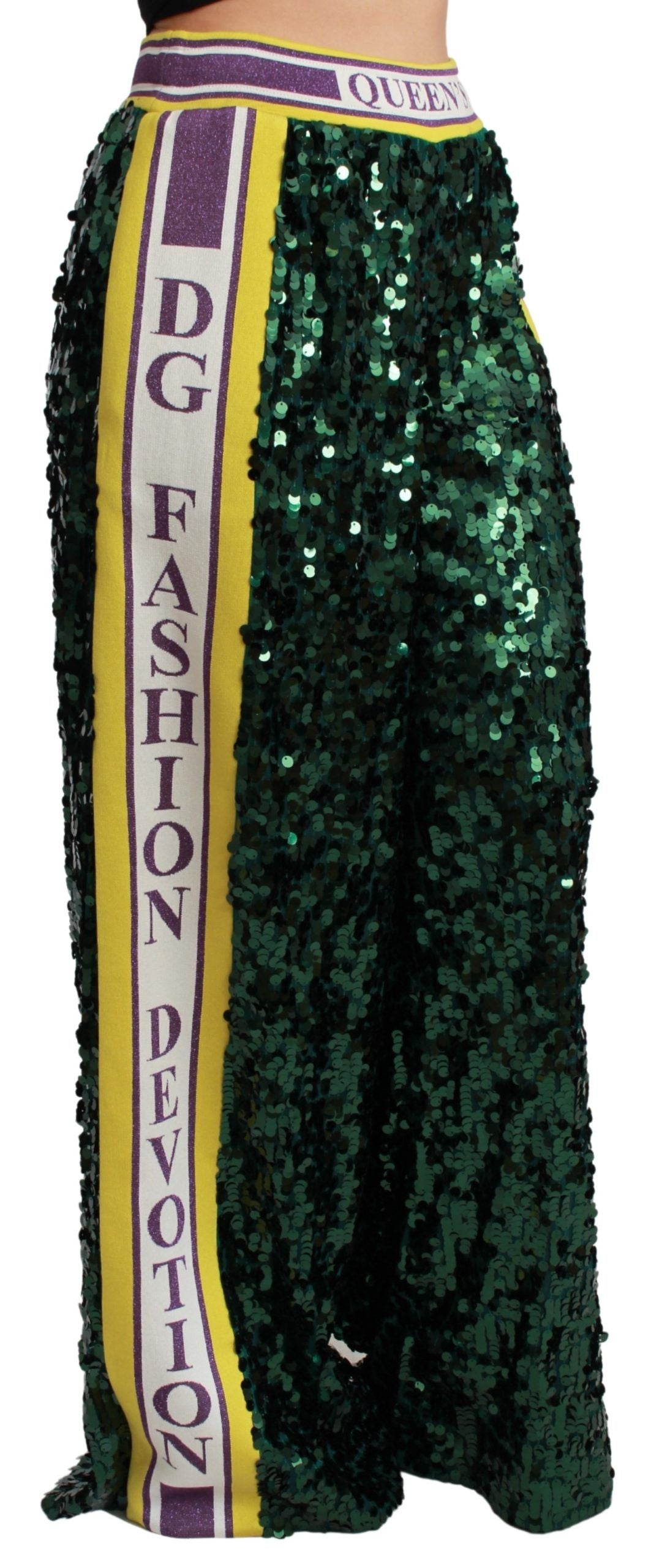 Green Sequin Trousers Queens Angel Pants - ventzia