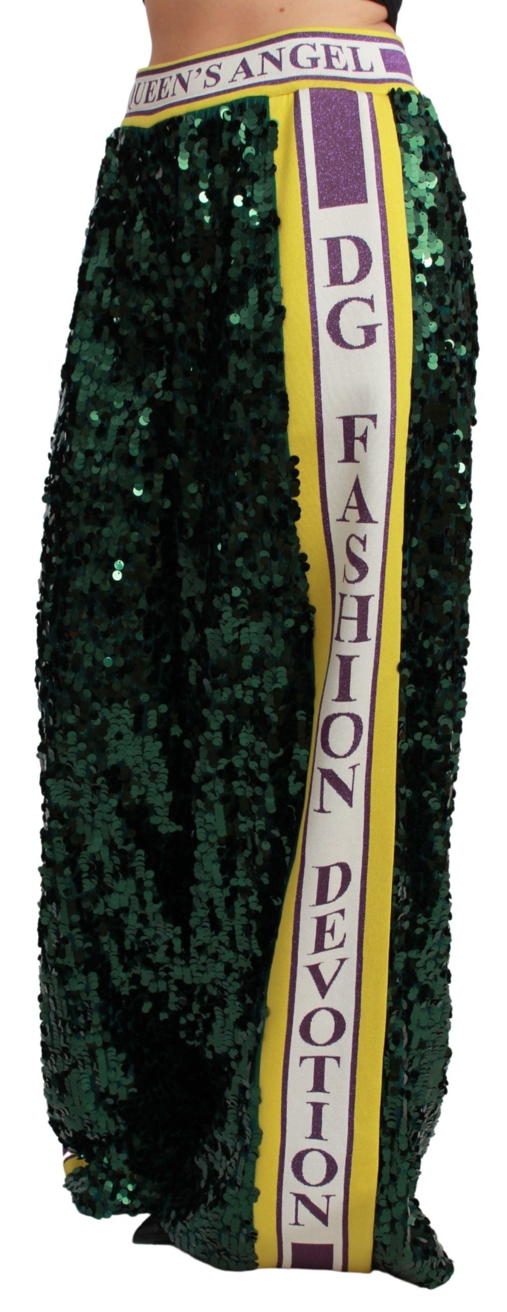 Green Sequin Trousers Queens Angel Pants - ventzia