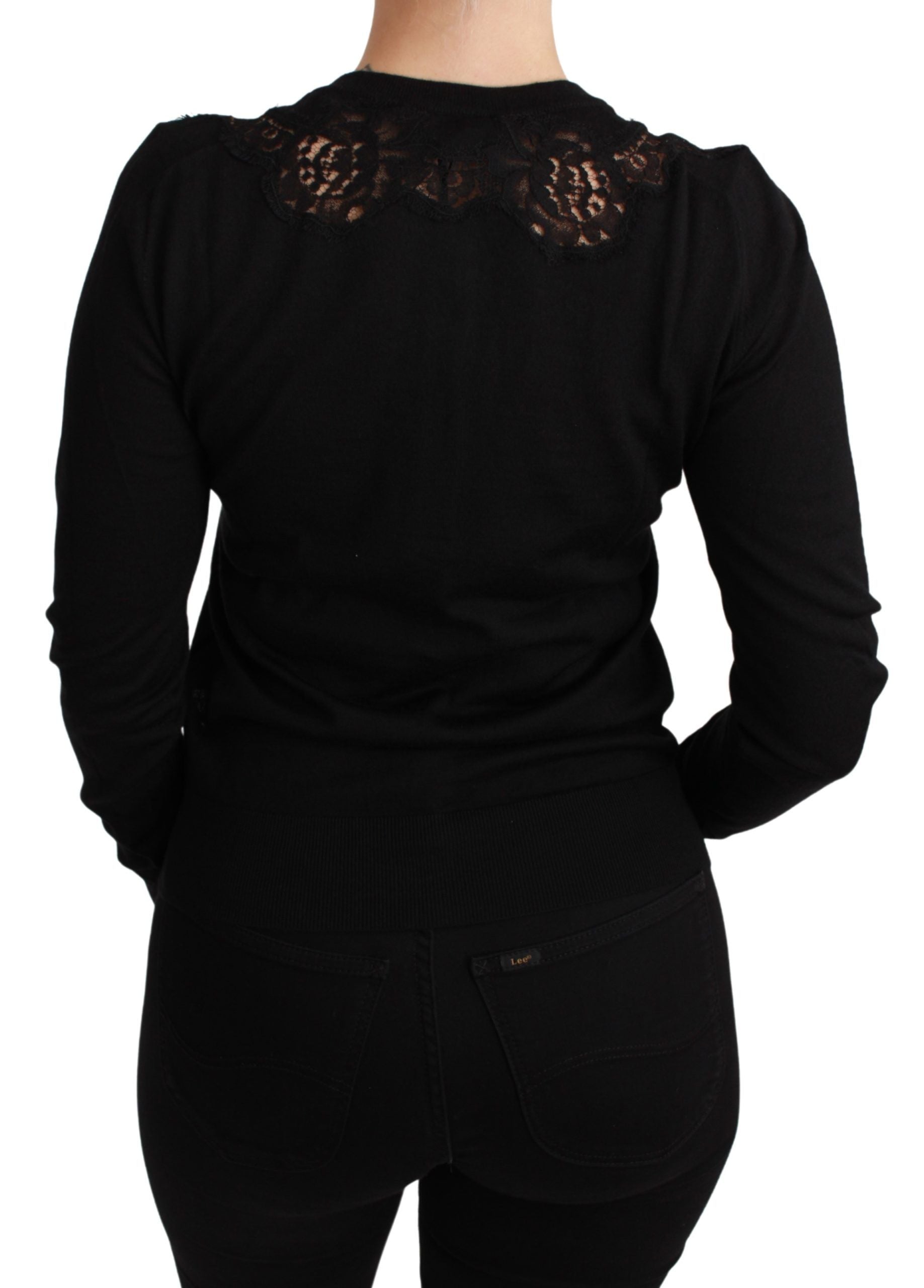 Elegant Cashmere Silk Blend Lace Cardigan - ventzia