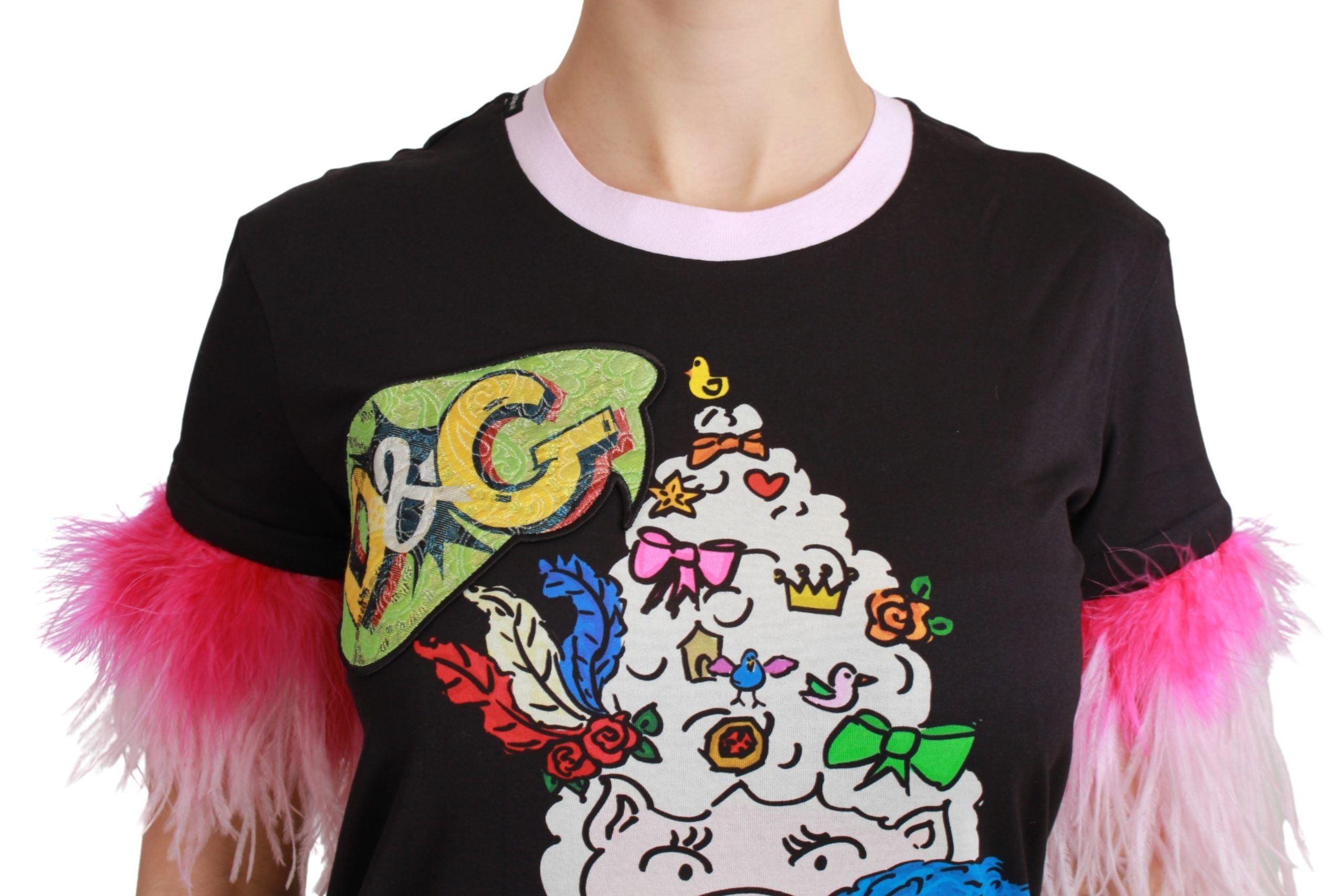 Chic Crewneck Year of the Pig Motif Tee - ventzia